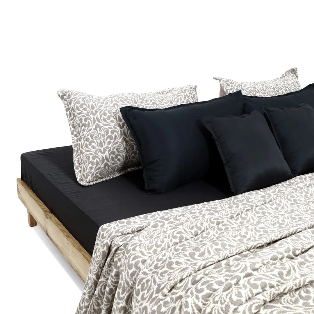 Zarf King Size Pure Cotton Cottage Comforter with 2 Pillowcases - Oatshade