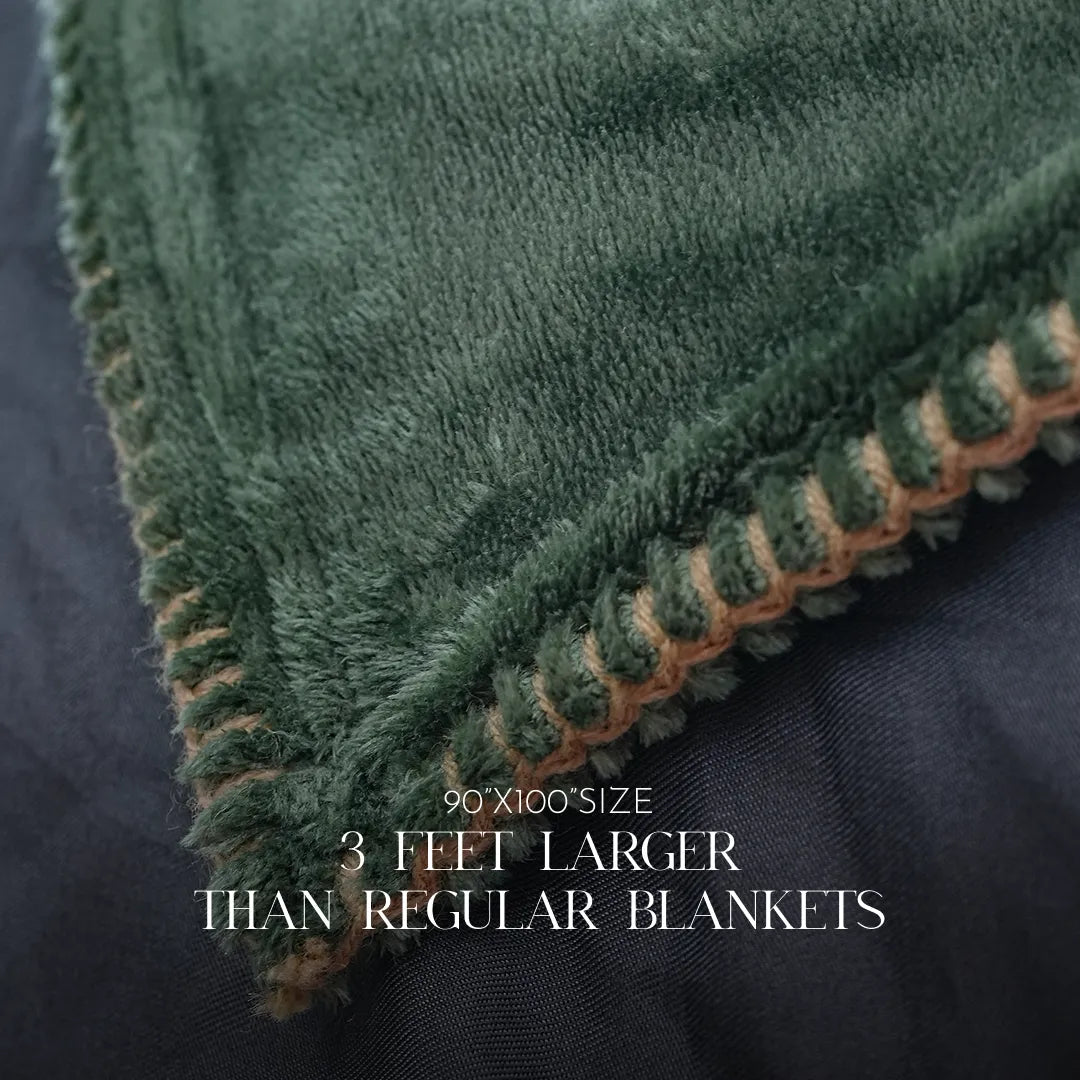 Zarf All-Season Premium AC Blanket With Two Pillow Covers & Two Cushion Covers - Greener pastures