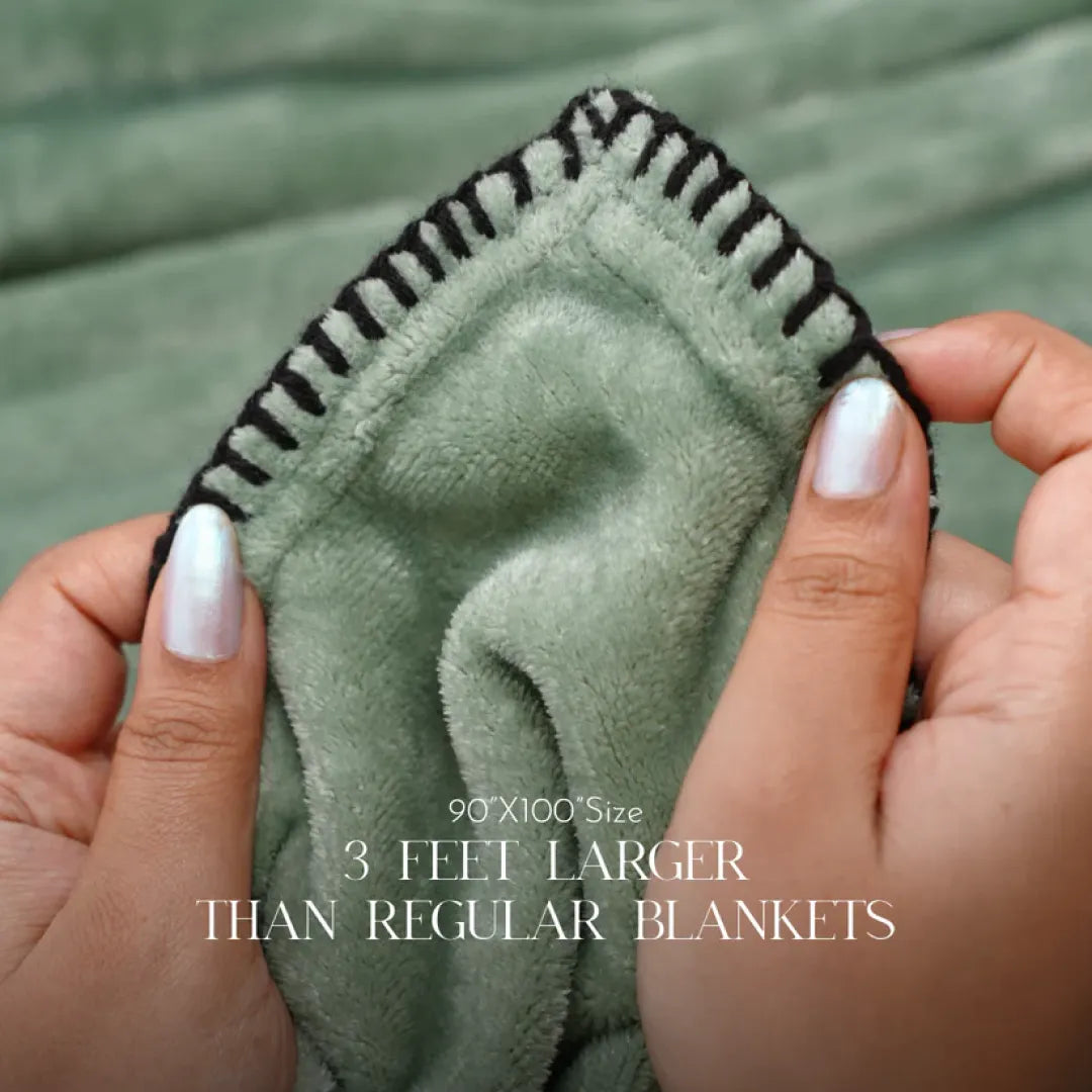 Zarf All-Season Premium AC Blanket With Two Cushion Covers - Eucalyptus