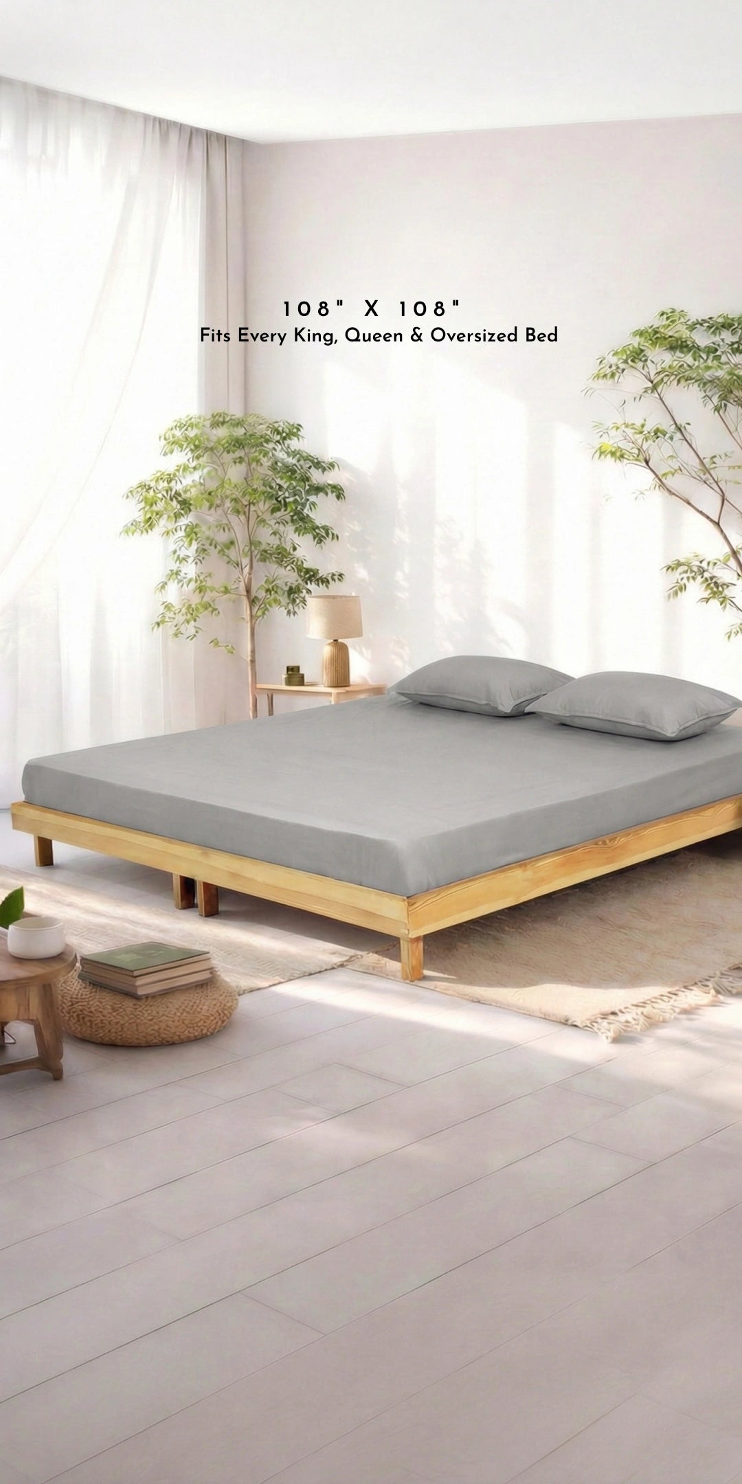 ZARF Italian Staple Weave Bedsheet With 2 Solid Pillowcases - Marbelle