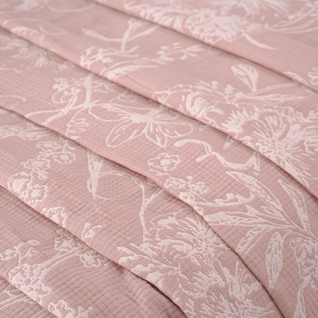 Zarf King Size Pure Cotton Cottage Comforter with 2 Pillowcases - Candyfloss