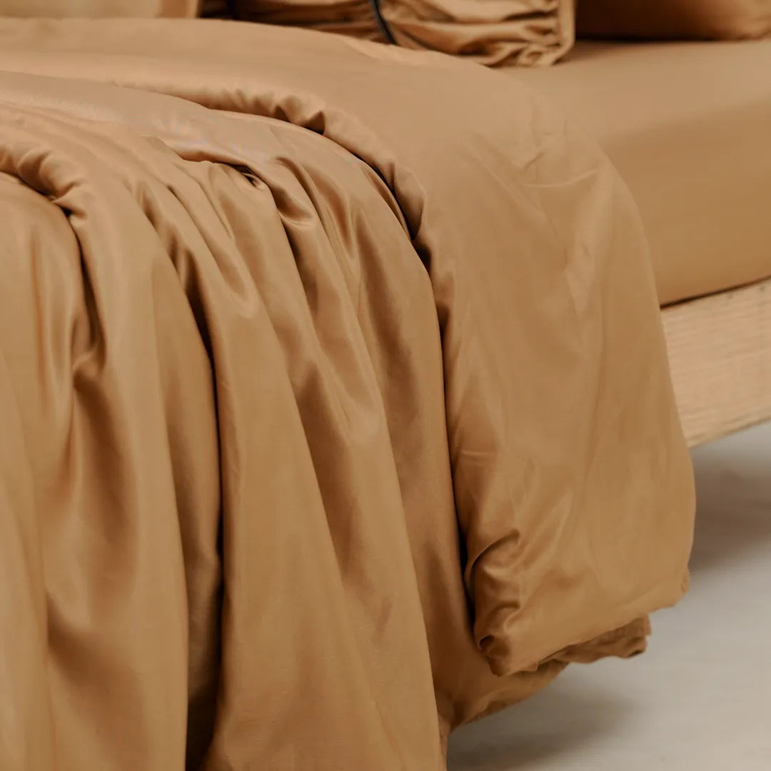 Zarf Italian Staple Weave Bedding Set Of 8 - Butterscotch