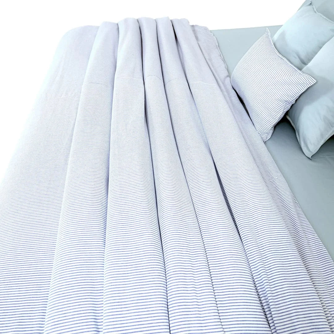 Zarf Linen Blend Bedding Set Of 9 - Breeze