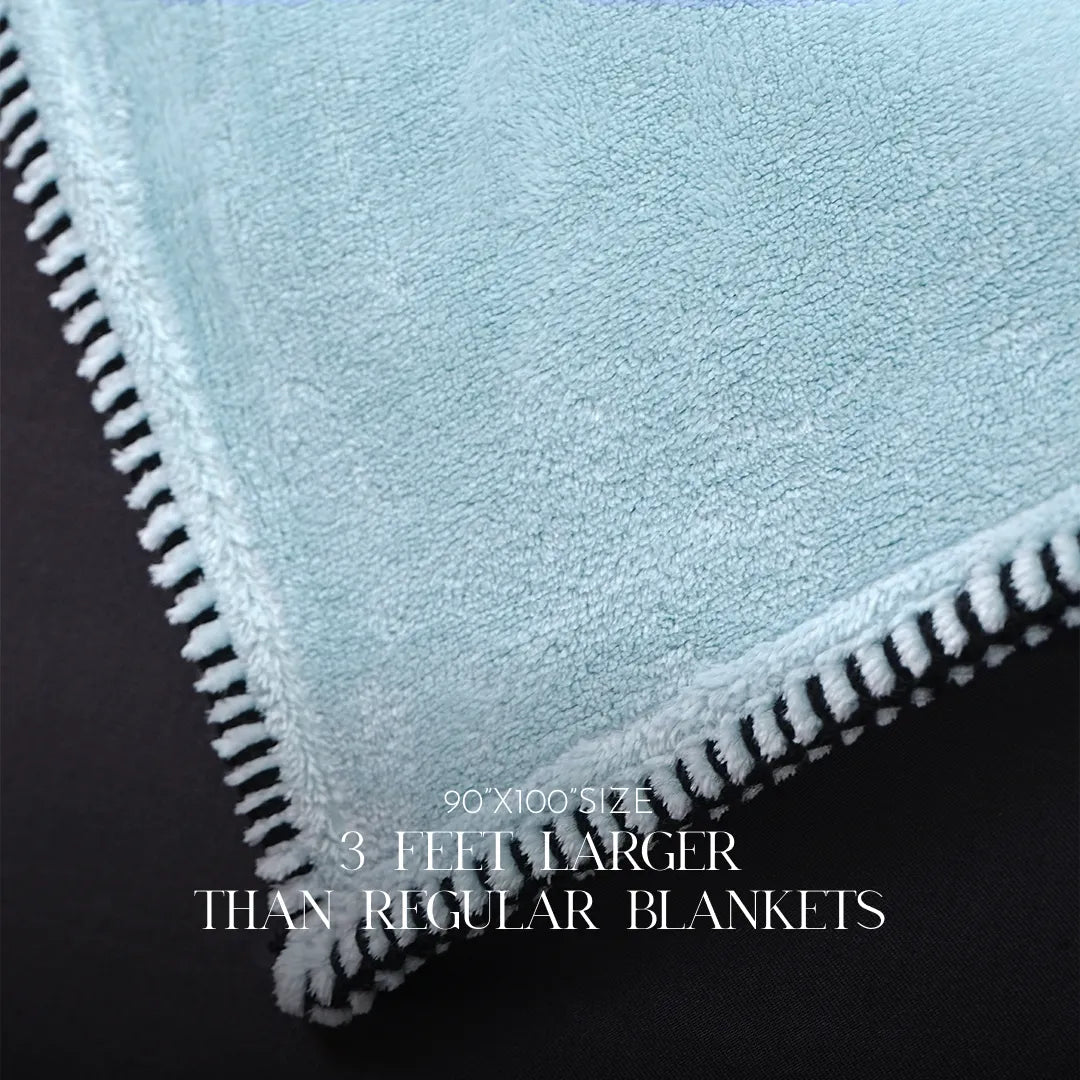 Zarf All-Season Premium AC Blanket With Two Pillow Covers & Two Cushion Covers - Powder Blue