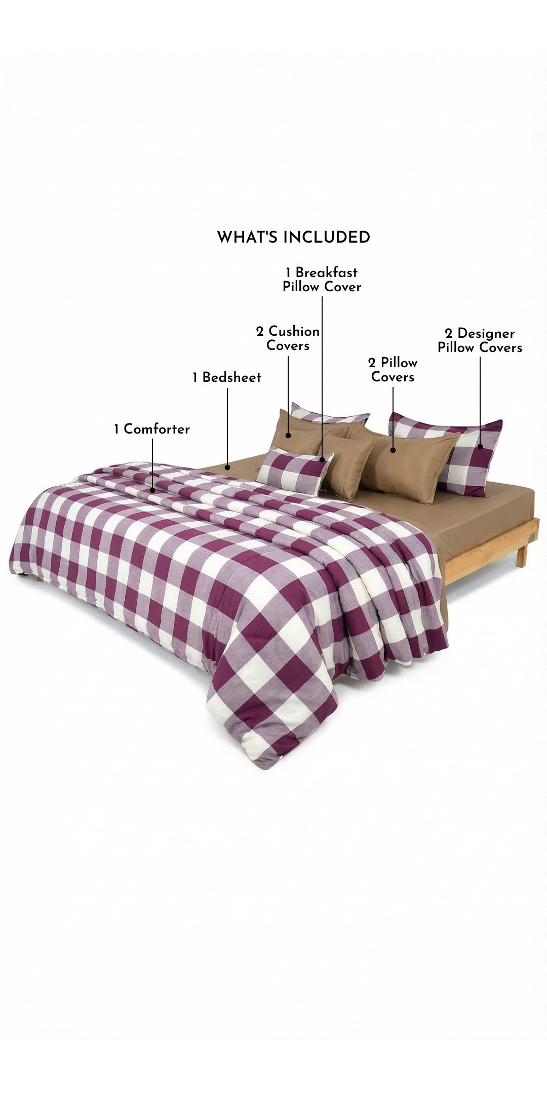 Zarf Linen Blend Bedding Set Of 9 - Burgon