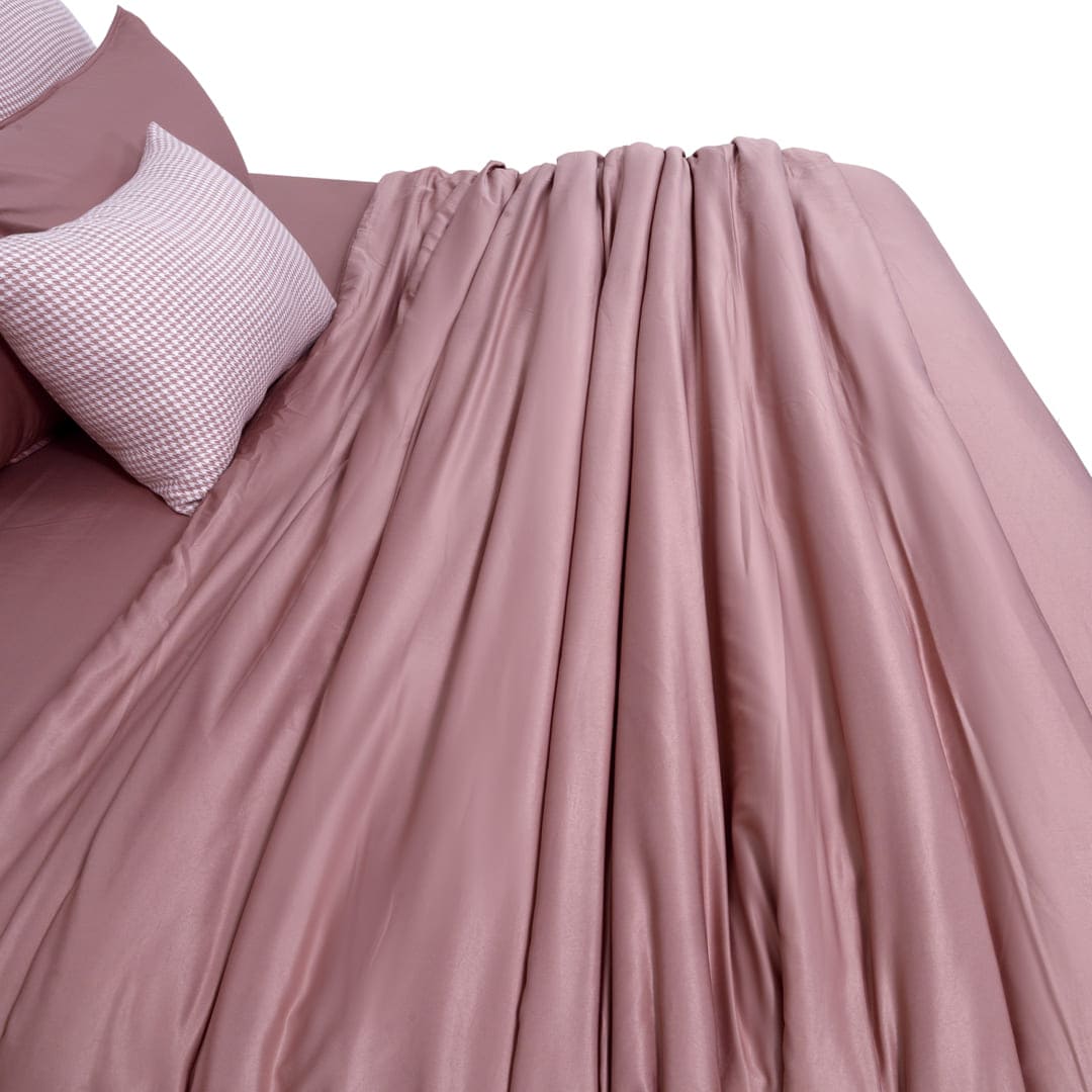 ZARF Italian Staple Weave Comforter With 2 Designer Pillow Cases 1 Breakfast Cushion Cover - Sorbet