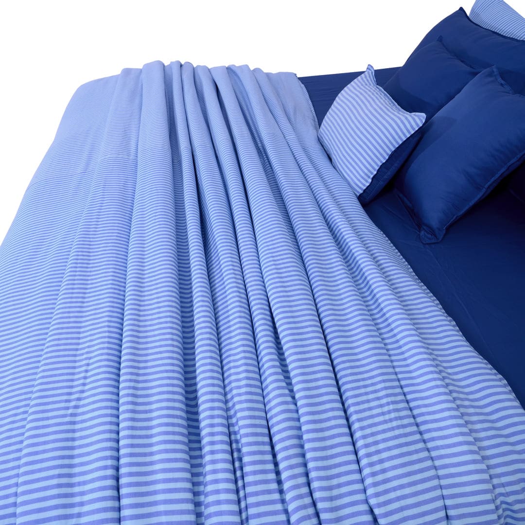 Zarf Linen Blend Bedding Set Of 9 - Sail