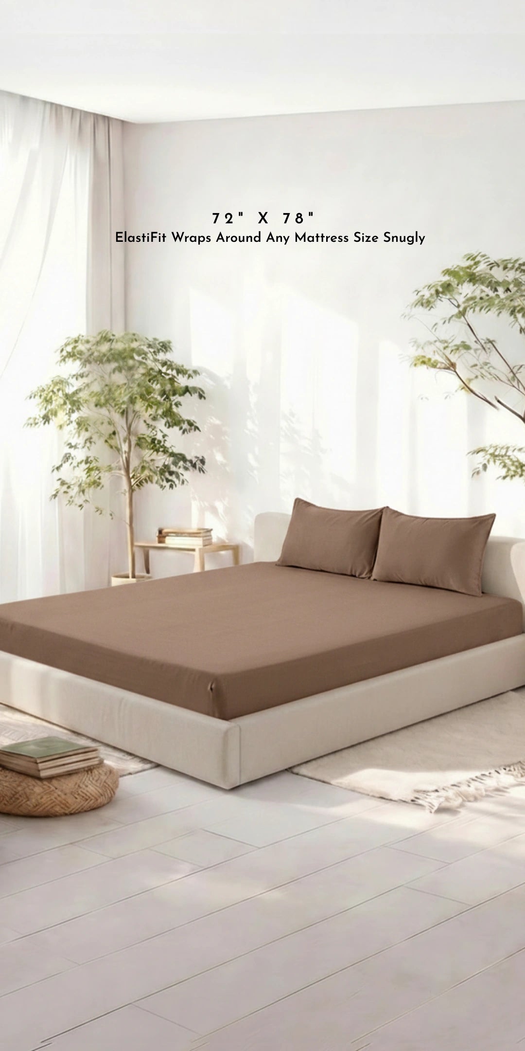 ZARF Italian Weave Fitted Bedsheet - Caramel