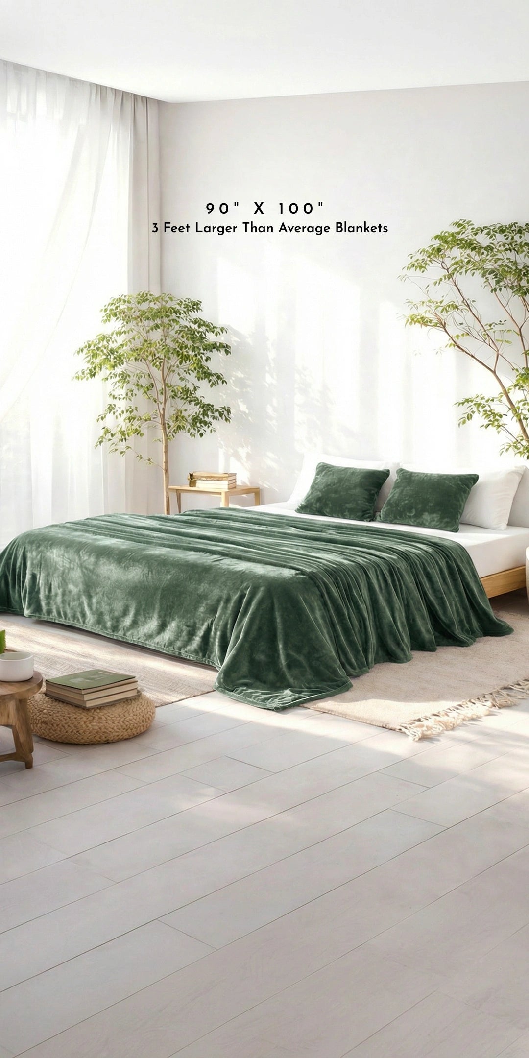 Zarf All-Season Premium AC Blanket With Two Pillow Covers & Two Cushion Covers - Eucalyptus