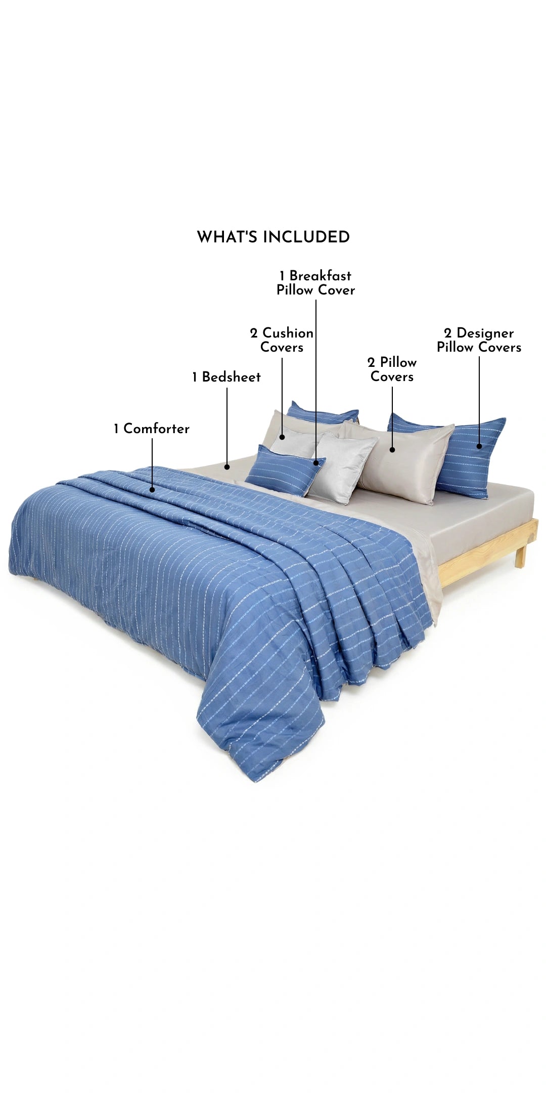 Zarf Linen Blend Bedding Set Of 9 - Zenvy