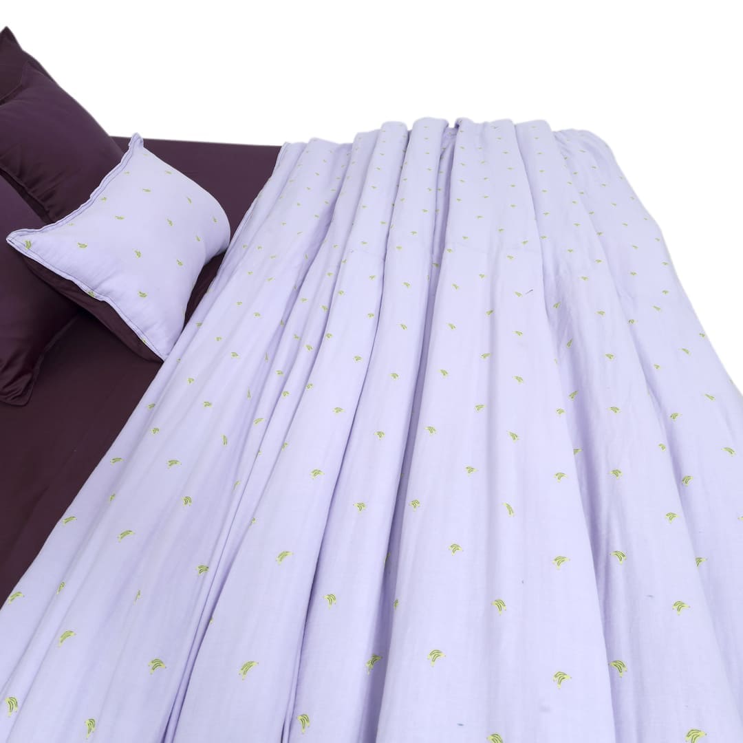 Linen Blend AC Comforter With 2 Pillow Cases and 1 Breakfast Pillow - Reve