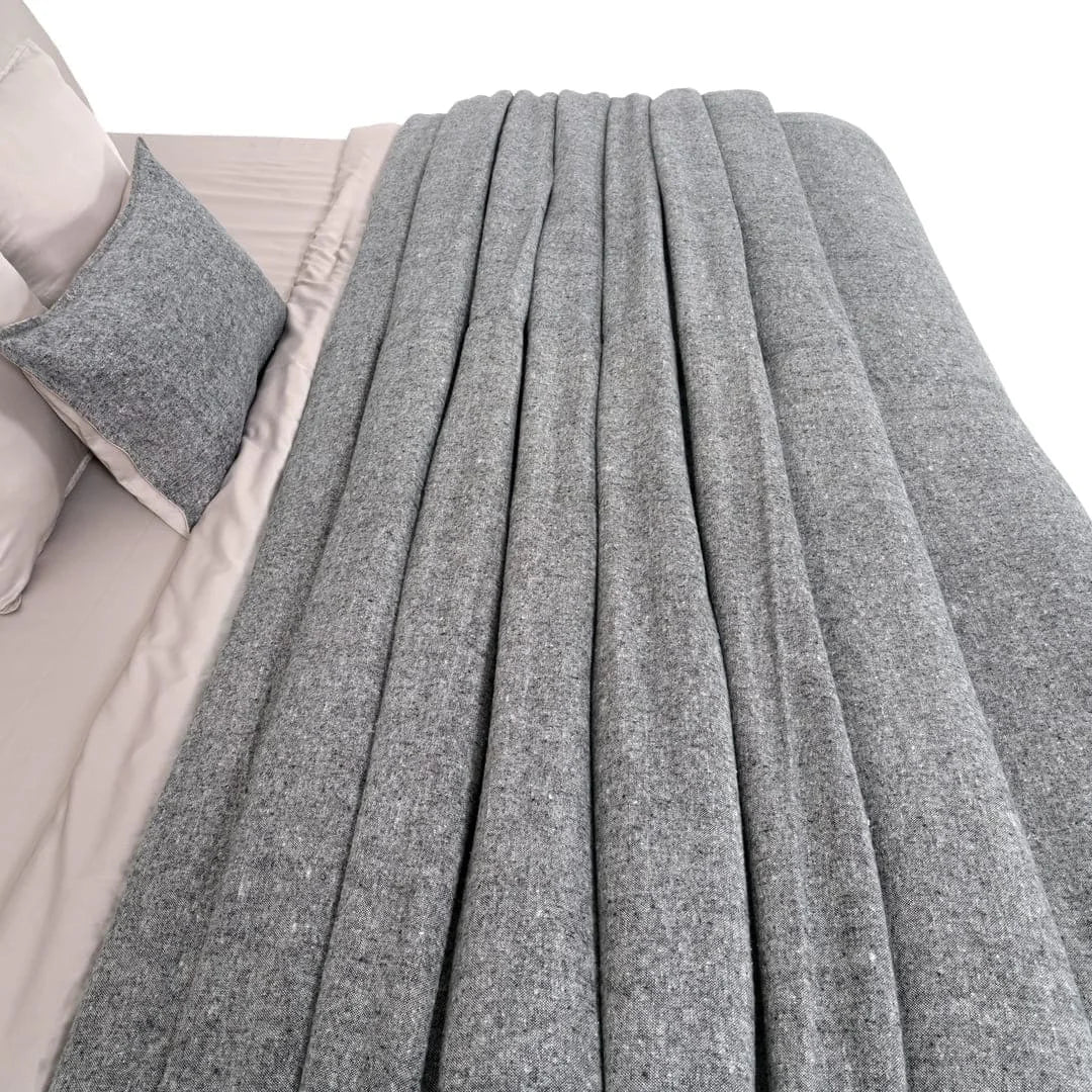 Linen Blend AC Comforter With 2 Pillow Cases and 1 Breakfast Pillow - Harbour