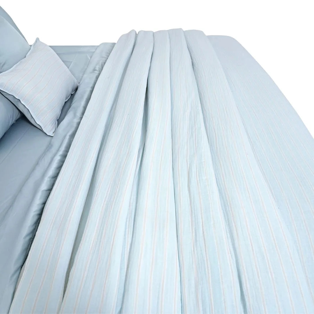 Linen Blend AC Comforter With 2 Pillow Cases and 1 Breakfast Pillow - Mirelle