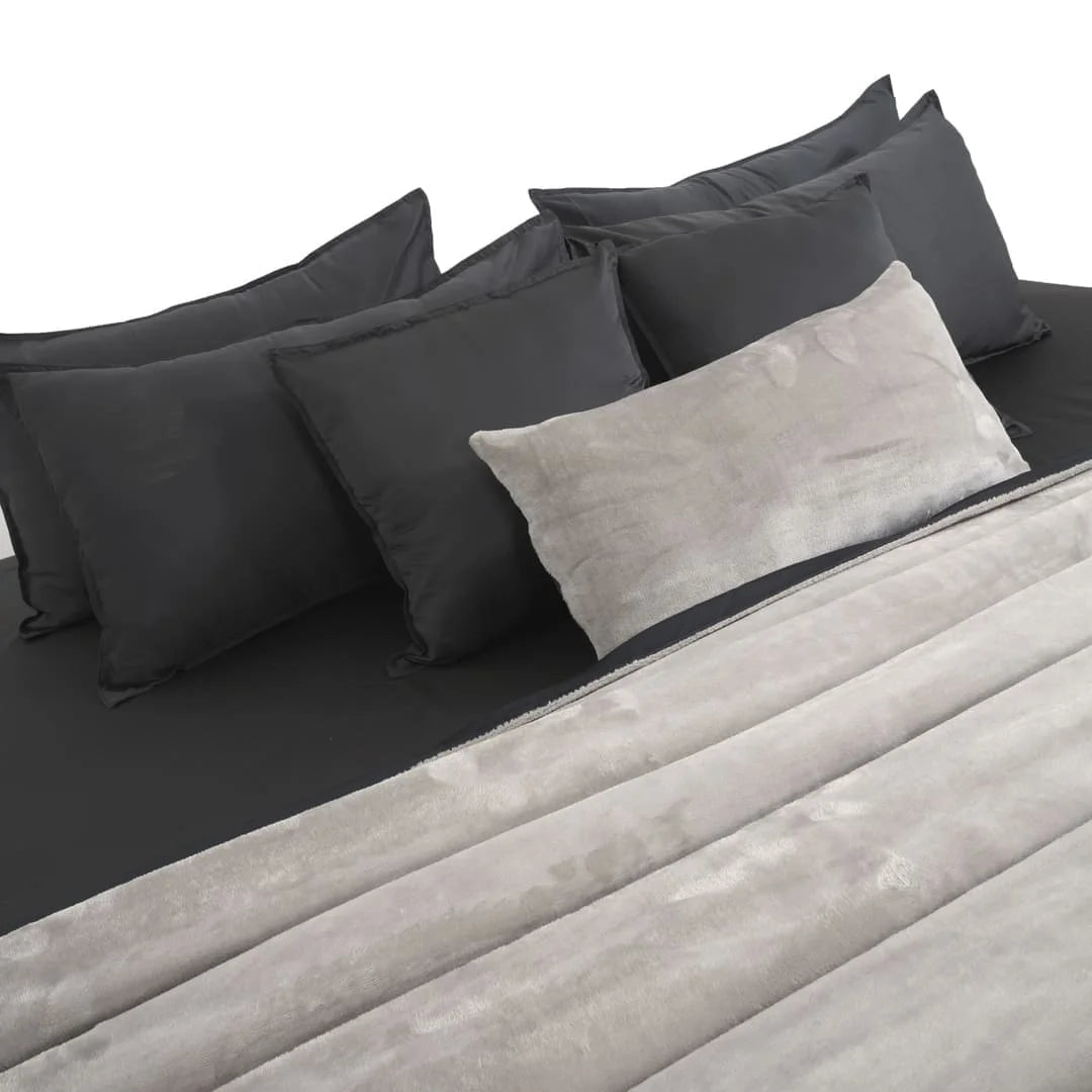 Zarf Premium AC Dohar With Two Pillow Covers & One Breakfast Cushion Cover - Greystone