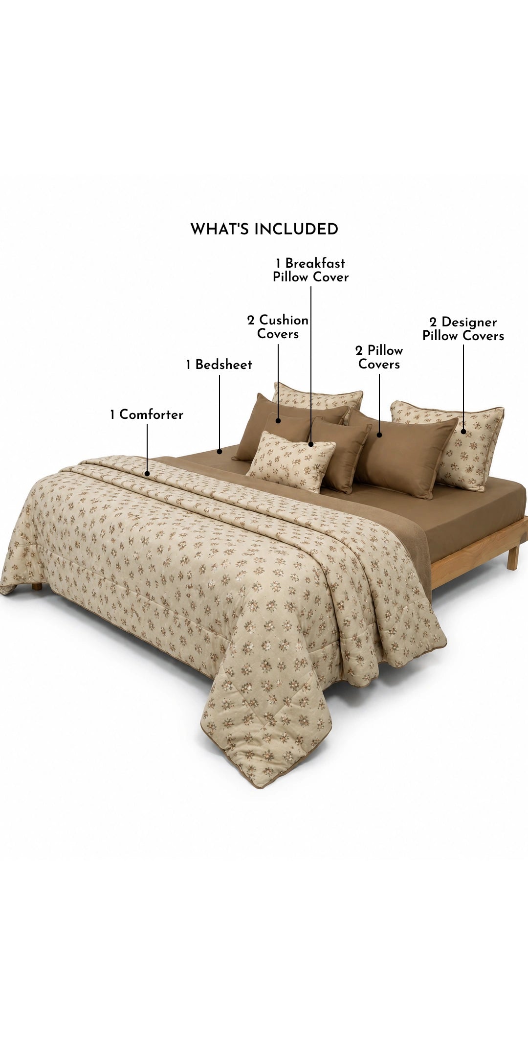 Zarf Linen Blend Bedding Set Of 9 - Heritage