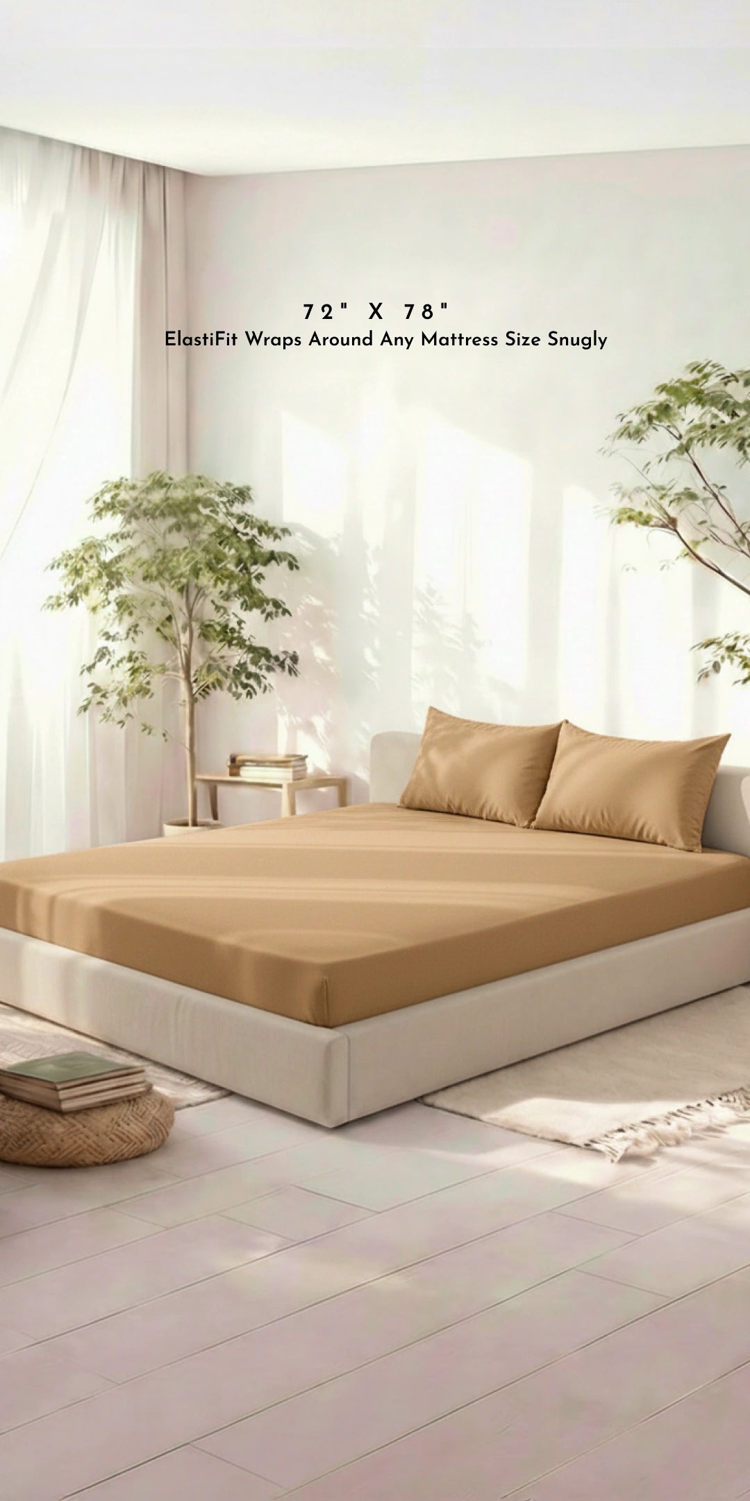 ZARF Italian Weave Fitted Bedsheet - Butterscotch
