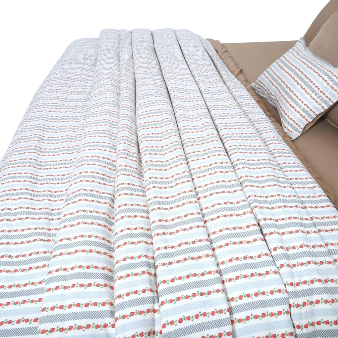 Linen Blend AC Comforter With 2 Pillow Cases and 1 Breakfast Pillow - Fresa