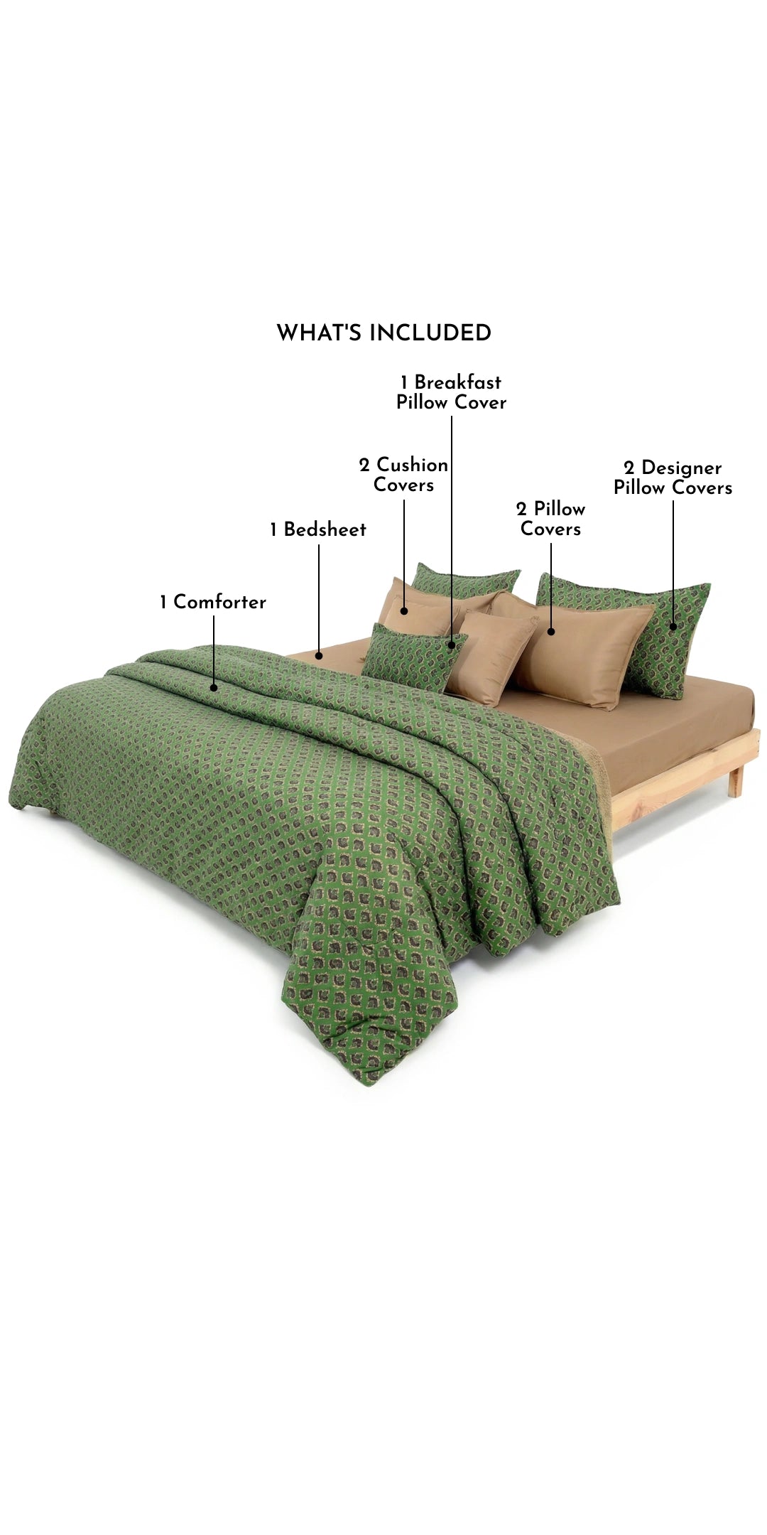 Zarf Linen Blend Bedding Set Of 9 - Vanya