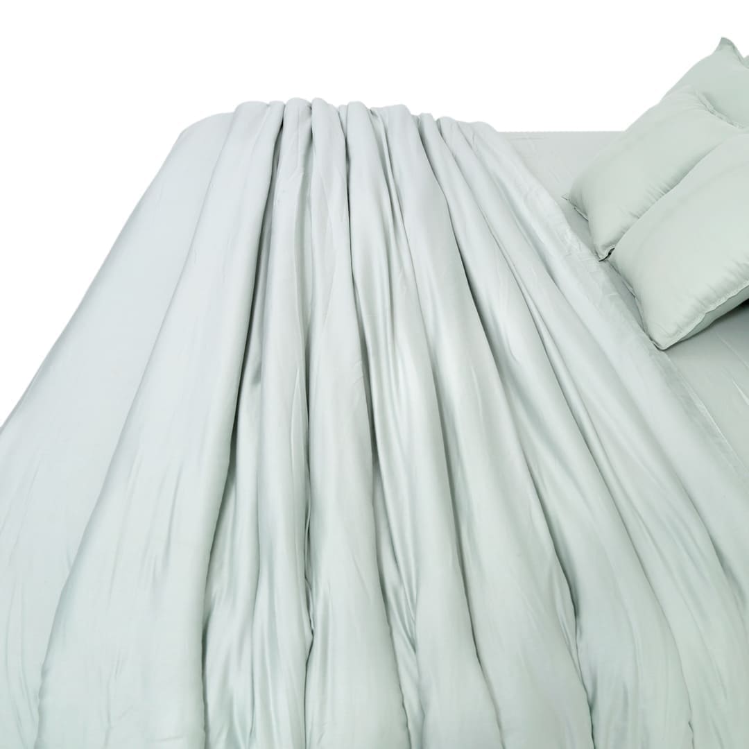 Zeries Egyptian Cotton Bedsheets With 2 Pillow Cases & 2 Cushion Covers - Cyan