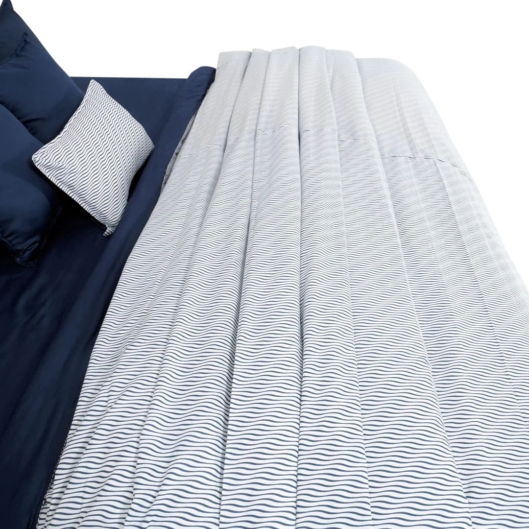 Zarf Linen Blend Bedding Set Of 9 - Inkwave