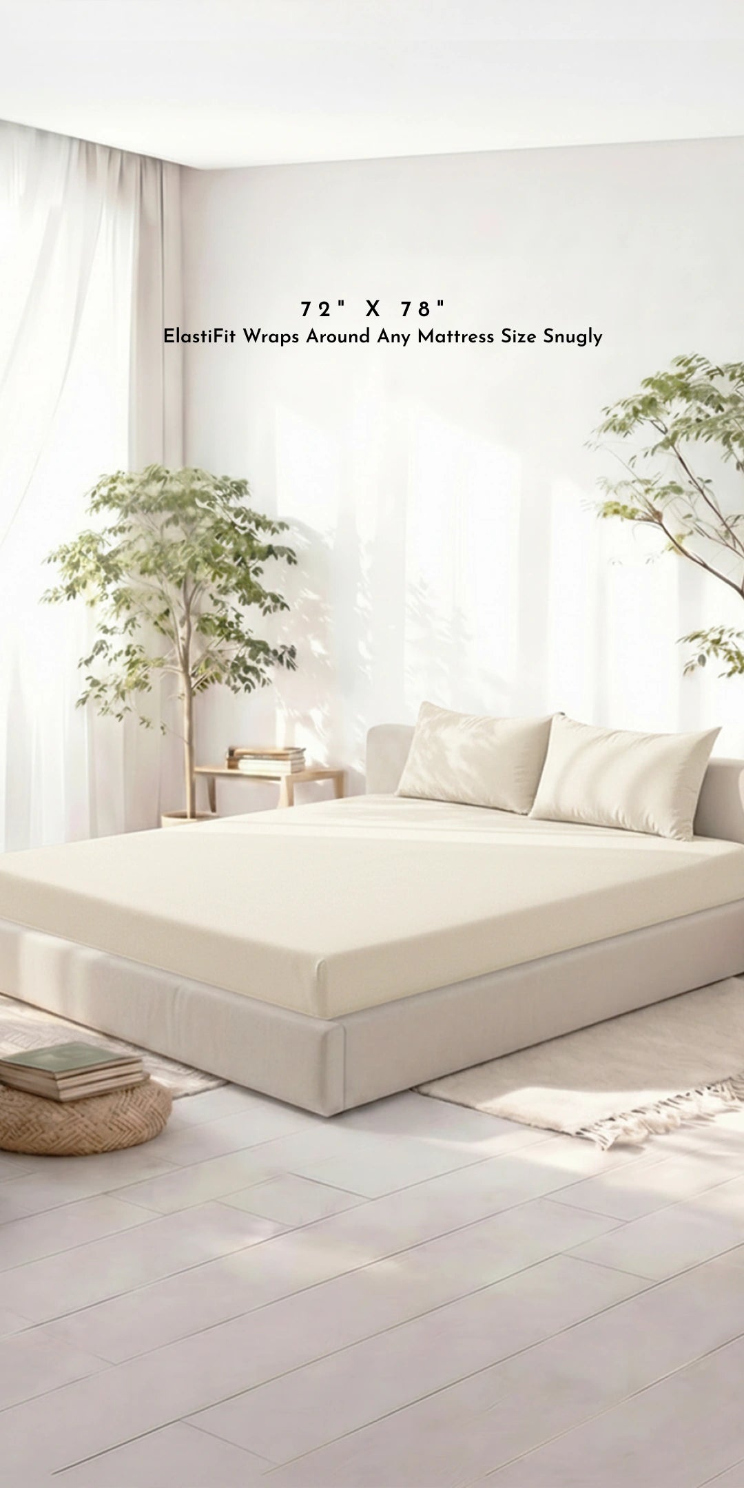 ZARF Italian Weave Fitted Bedsheet - Porcelain