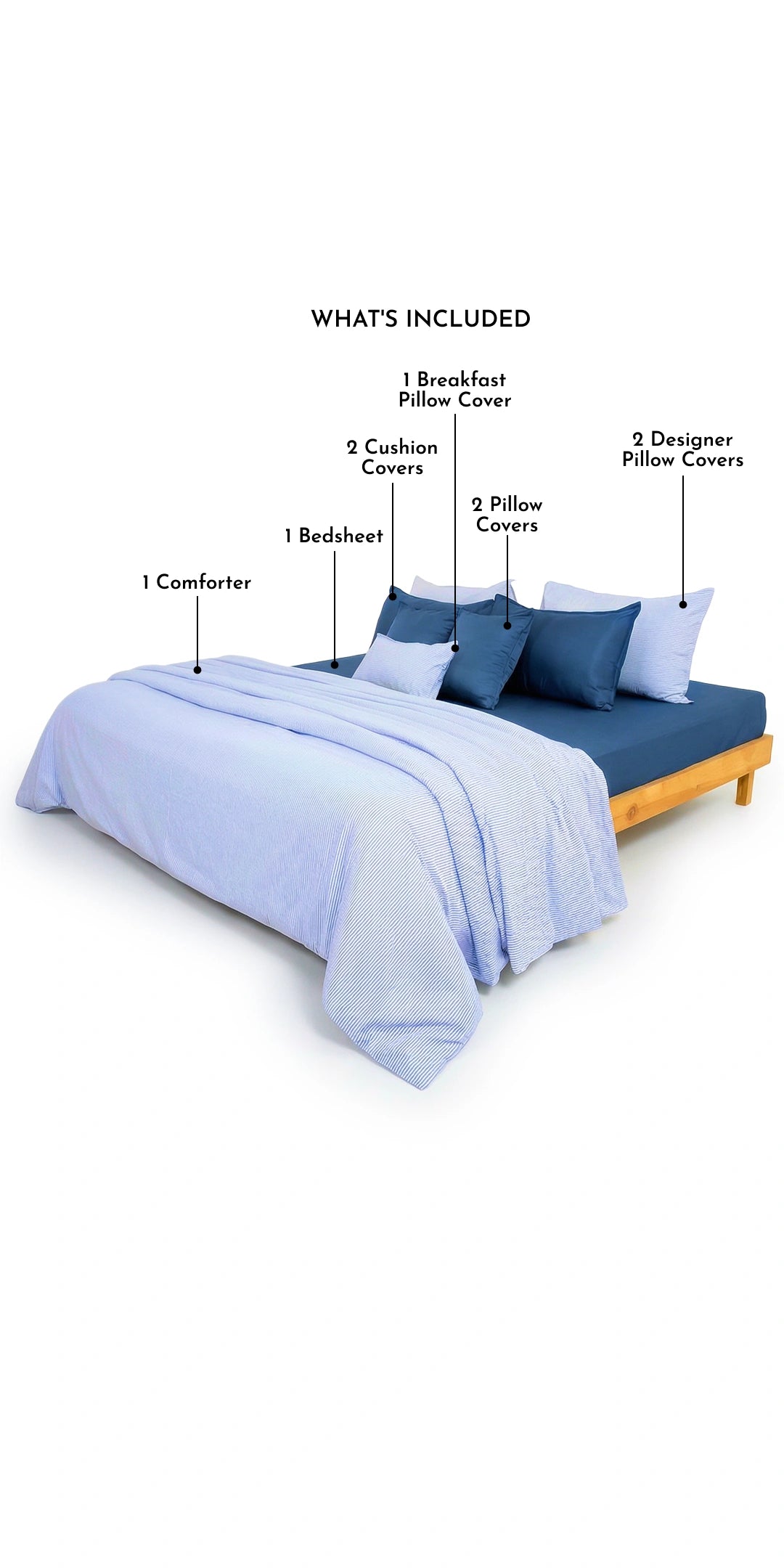 Zarf Linen Blend Bedding Set Of 9 - Orin