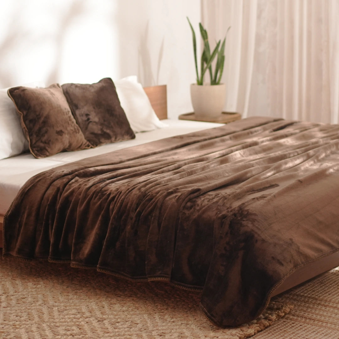 ZARF ALL-SEASON PREMIUM AC BLANKET SET OF 5 - Mocha