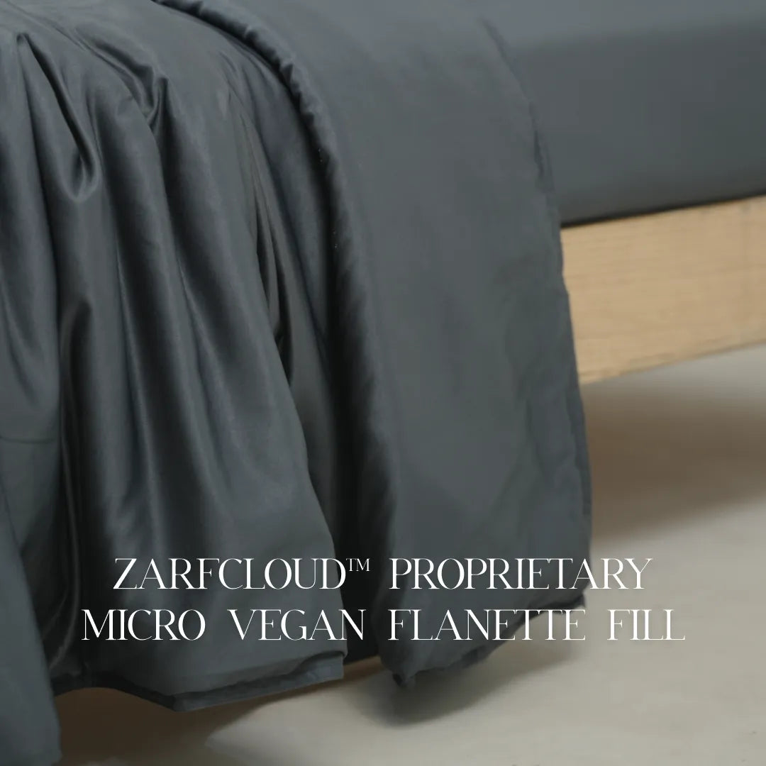 ZARF Italian Staple Weave Comforter With 2 Designer Pillow Cases, 2 Solid Pillowcases & 2 Cushion Covers - Cinder