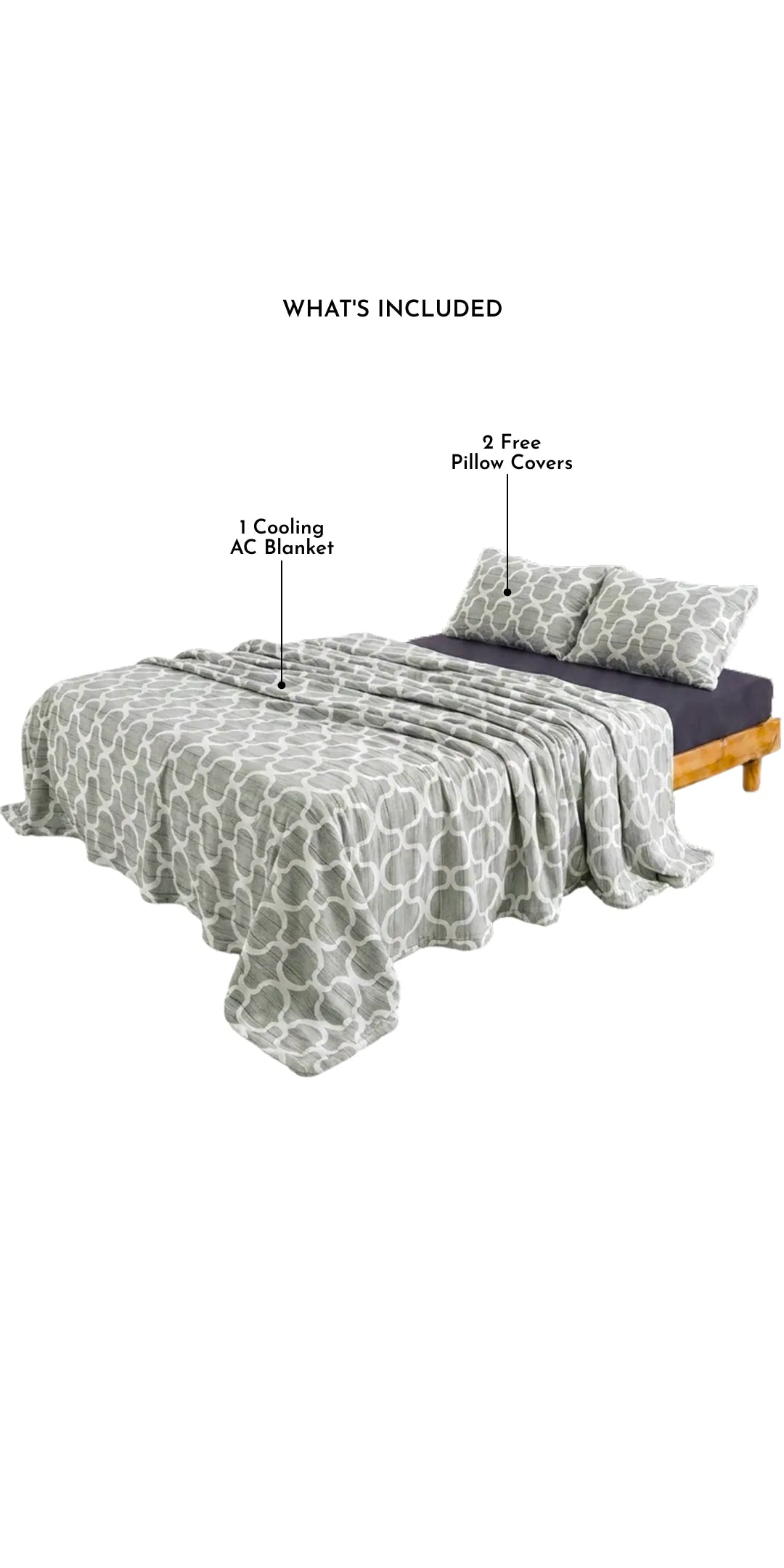 Zarf California King Size Plush Cotton AC Blanket With 2 Pillow Cases - Earthveil