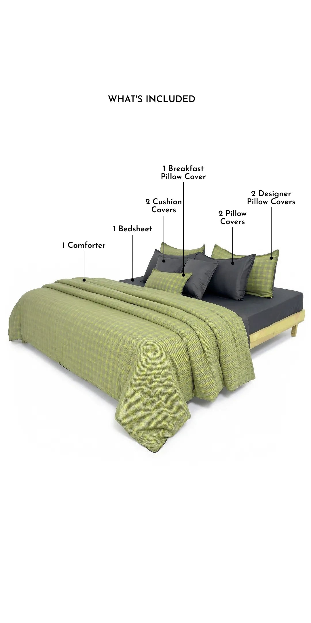 Zarf Linen Blend Bedding Set Of 9 - Vireo
