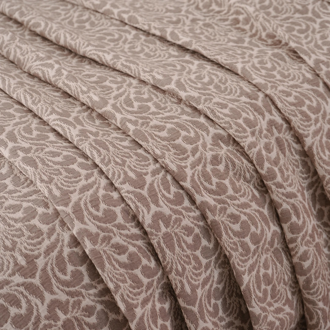 Zarf King Size Pure Cotton Cottage Blanket with 2 Pillowcases - Oatshade