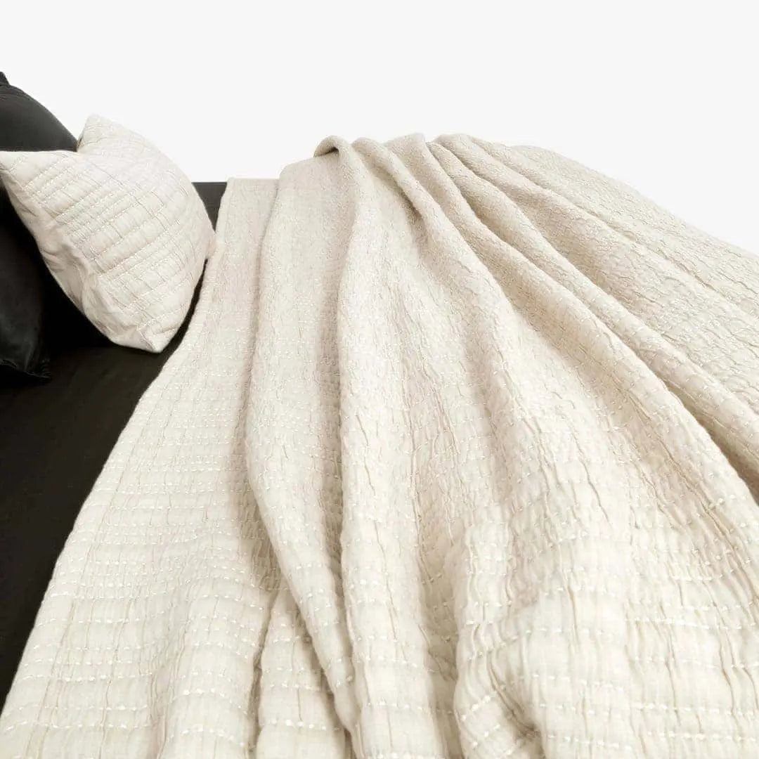 Zarf King Size Pure Cotton Cottage Blanket with 2 Pillowcases and 1 Cushion Cover - Opal Rose