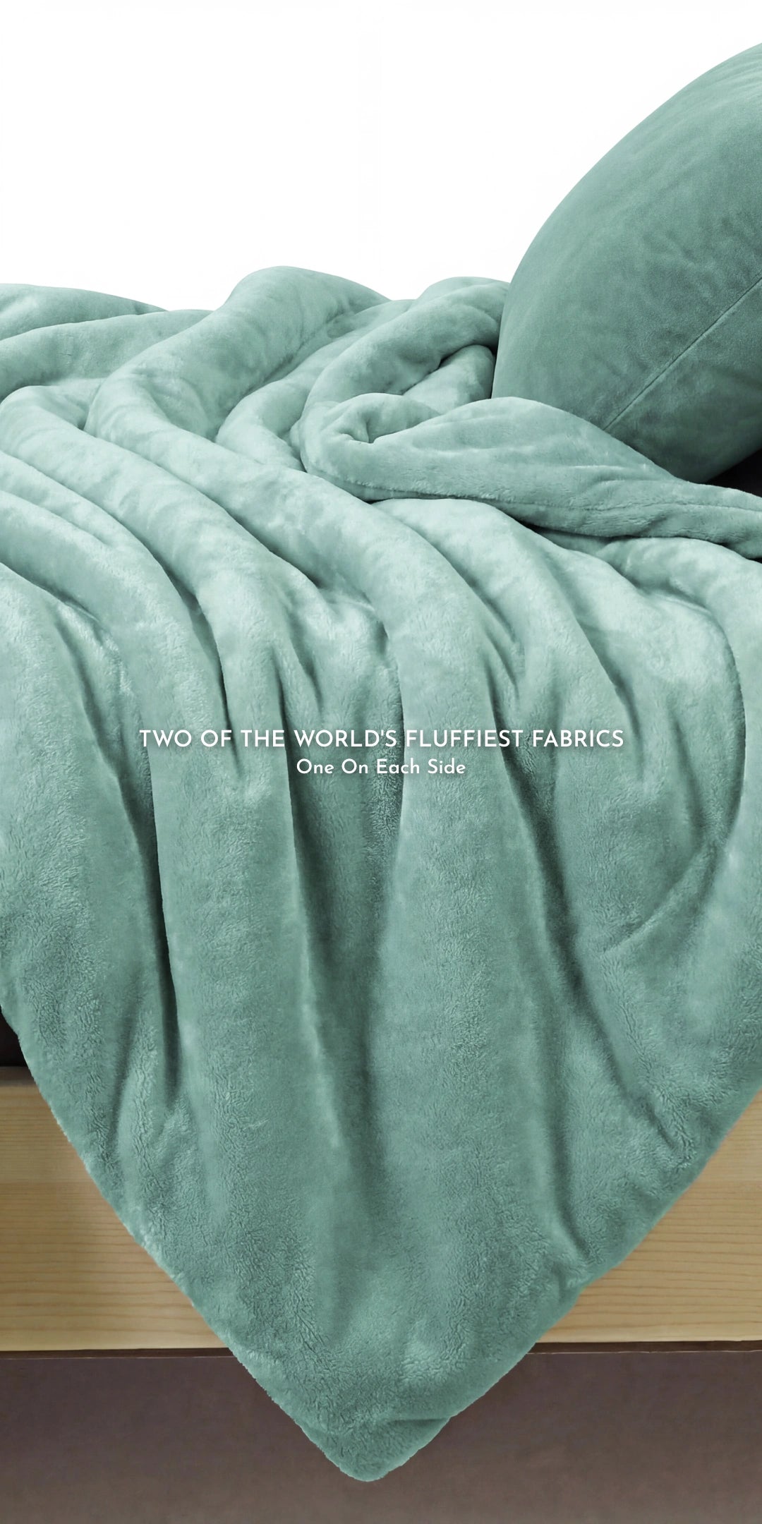 Zarf California King Size Reversible Blanket Cover With 2 Cushion Covers - Moss