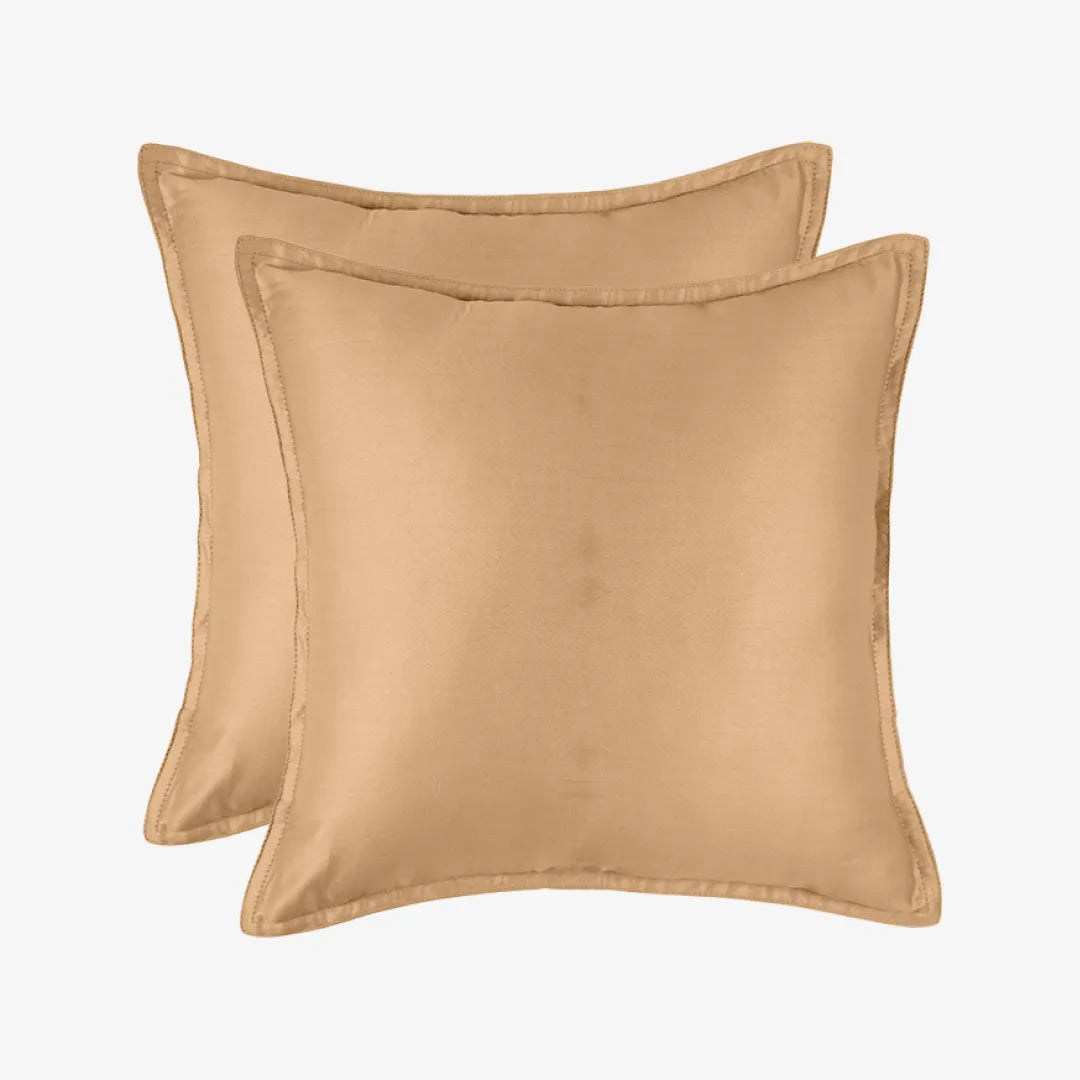 Egyptian Cotton Cushion Covers- Set Of 2 - Walnut