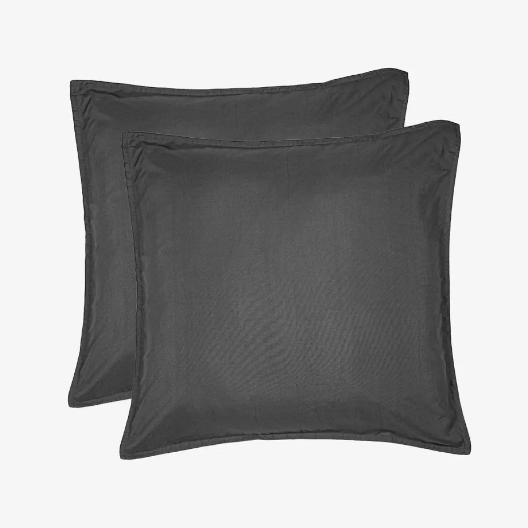 Italian Weave Cushion Covers- Set Of 2 - Dark grey