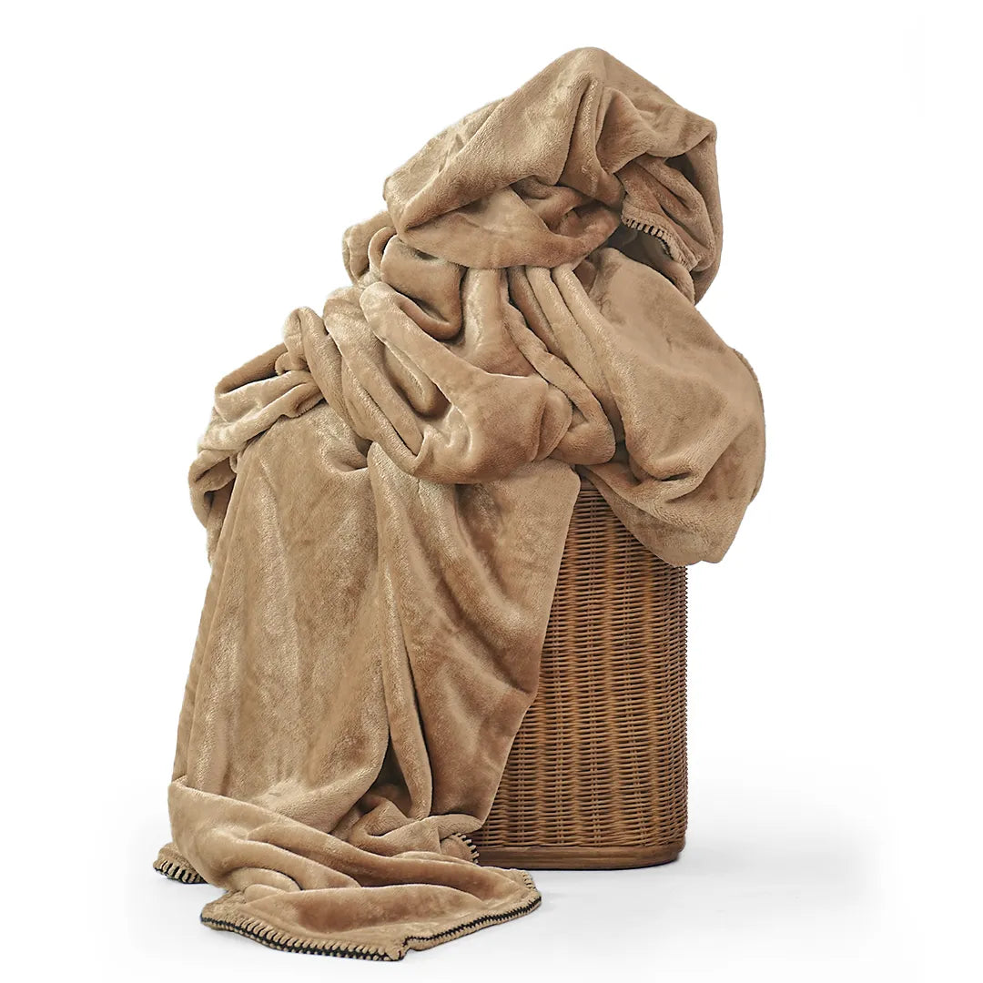 Zarf All-Season Premium Baby Size AC Blanket With One Pillow Cover & One Cushion Cover - Taupe