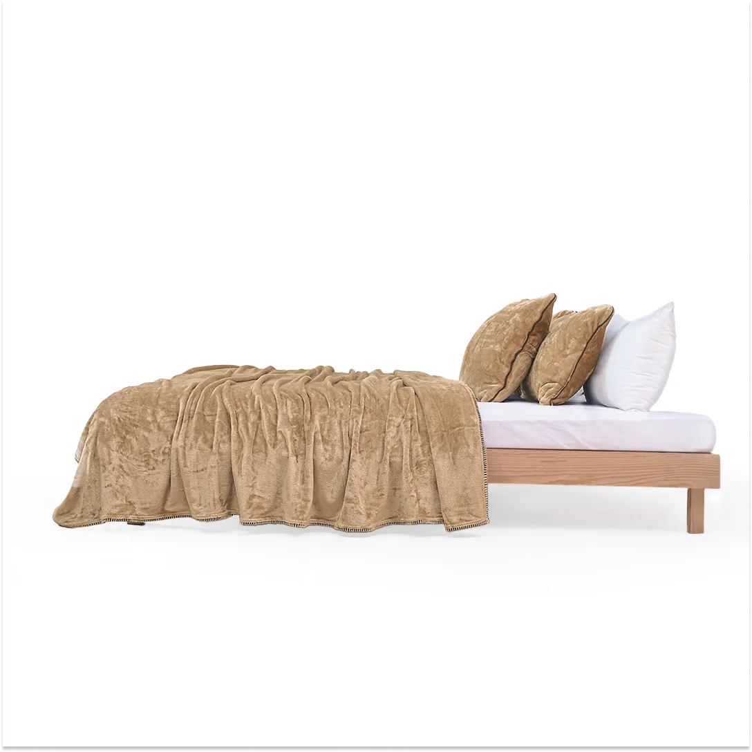 Zarf All-Season Premium Baby Size AC Blanket With One Pillow Cover & One Cushion Cover - Taupe