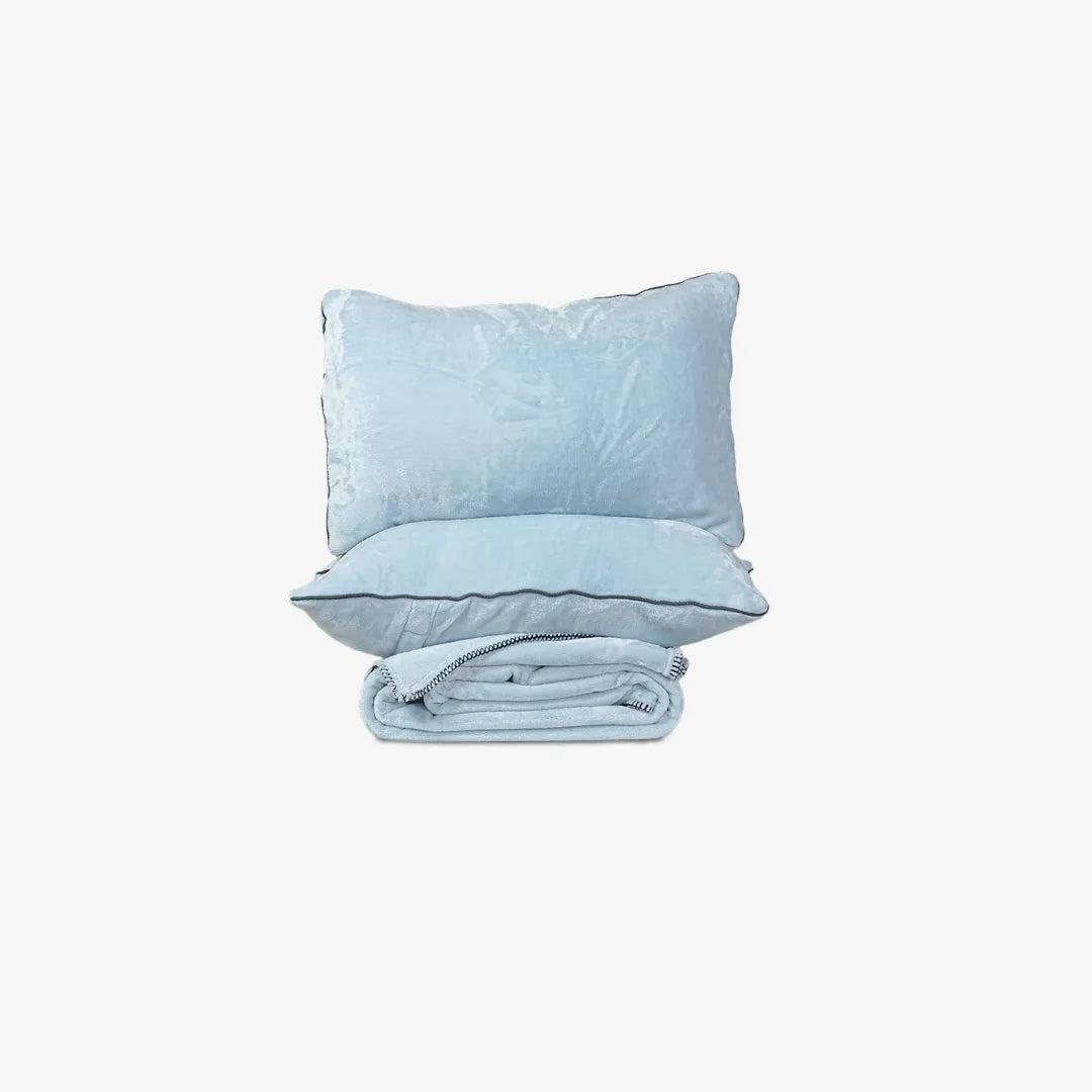 Zarf All-Season Premium AC Blanket With Two Cushion Covers - Powder Blue