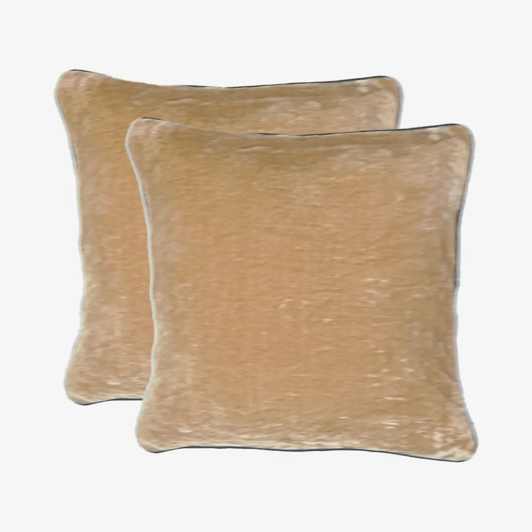 AC Blanket Cushion Covers-Set of 2 - Taupe