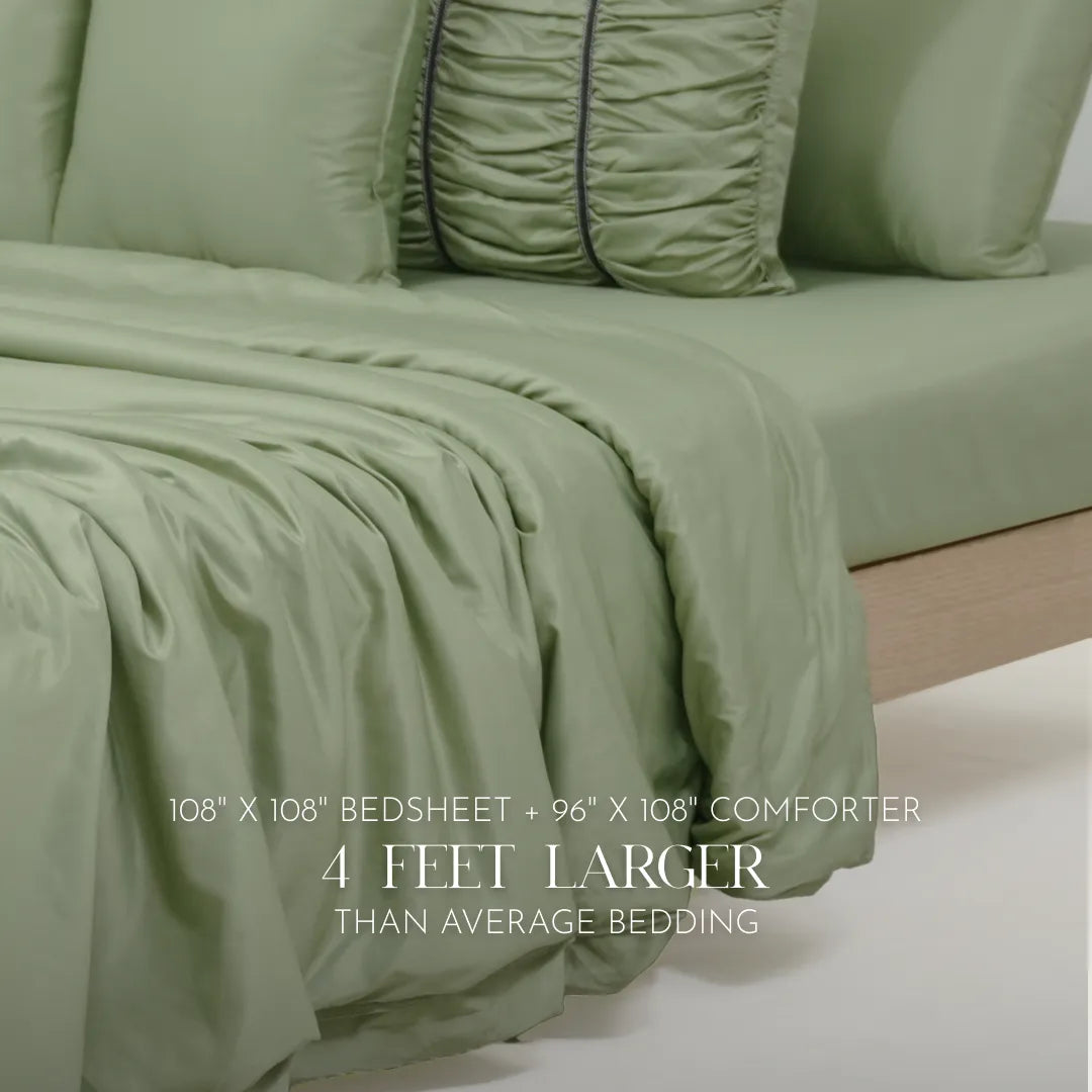 Zarf Italian Staple Weave Bedding Set Of 8 - Pine