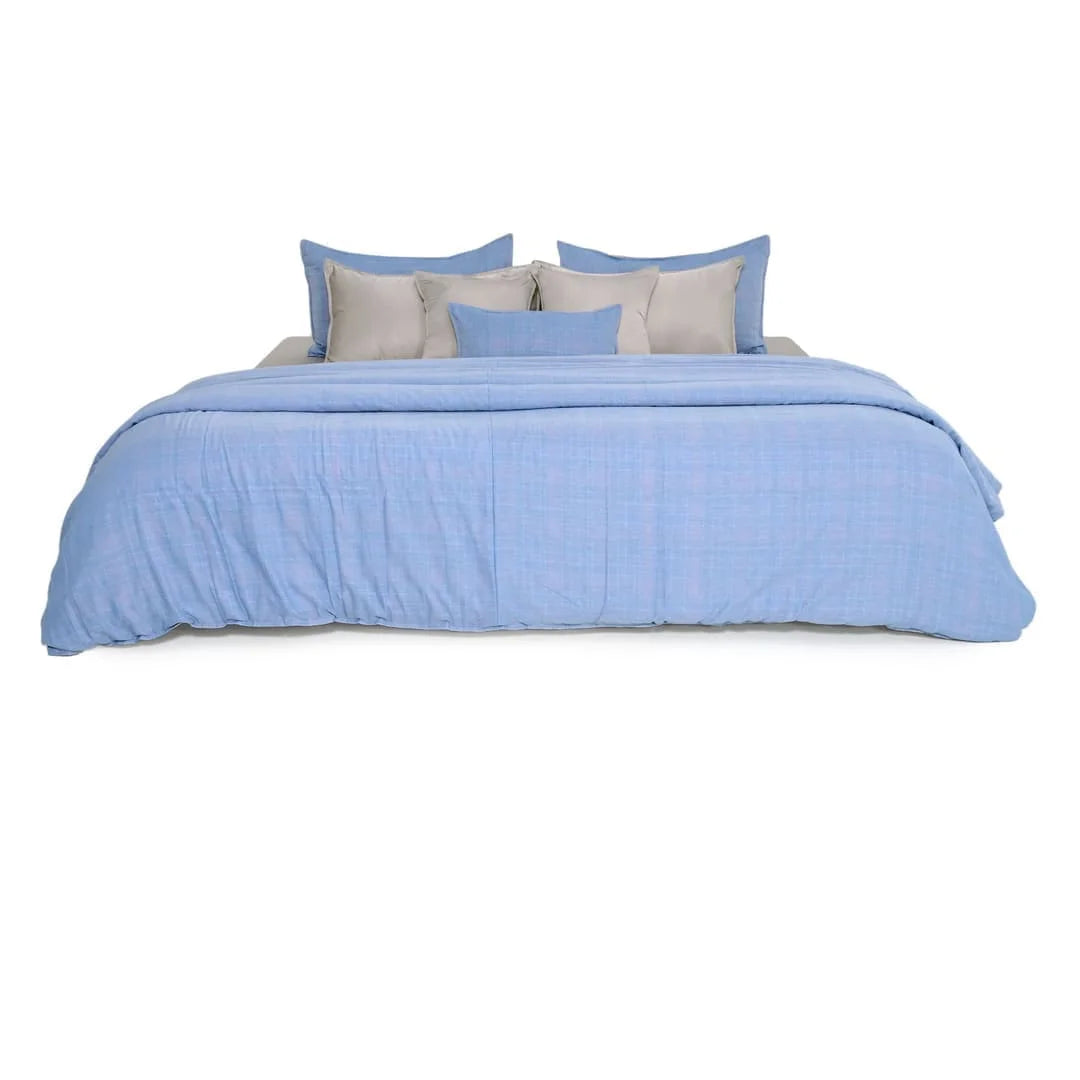 Linen Blend AC Comforter With 2 Pillow Cases and 1 Breakfast Pillow - Xavia