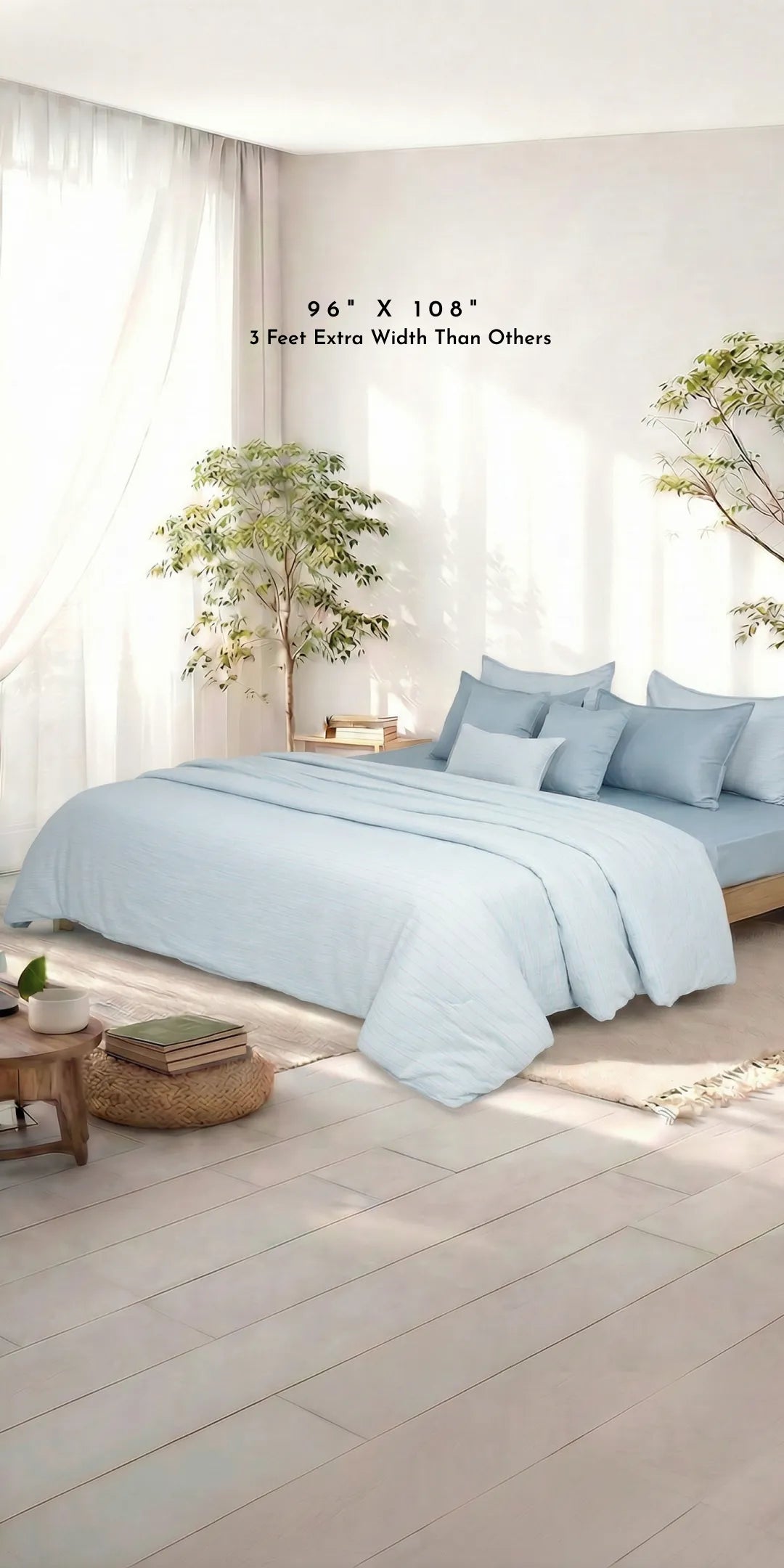 Linen Blend AC Comforter With 2 Pillow Cases and 1 Breakfast Pillow - Mirelle