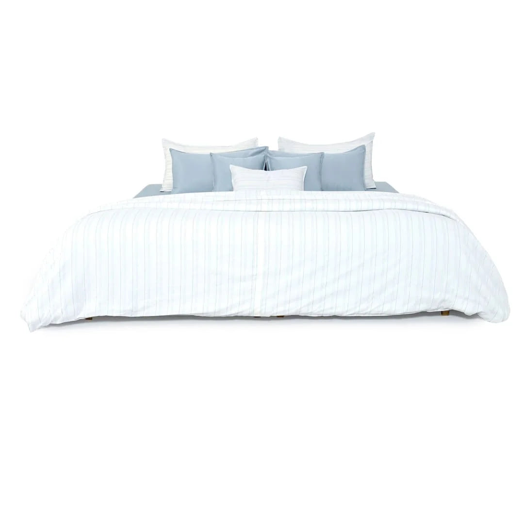 Linen Blend AC Comforter With 2 Pillow Cases and 1 Breakfast Pillow - Shore