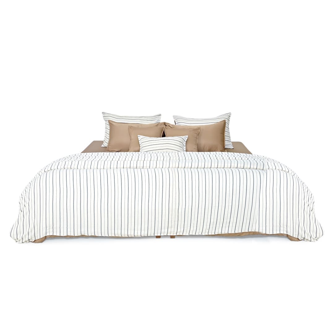Linen Blend AC Comforter With 2 Pillow Cases and 1 Breakfast Pillow - Arden