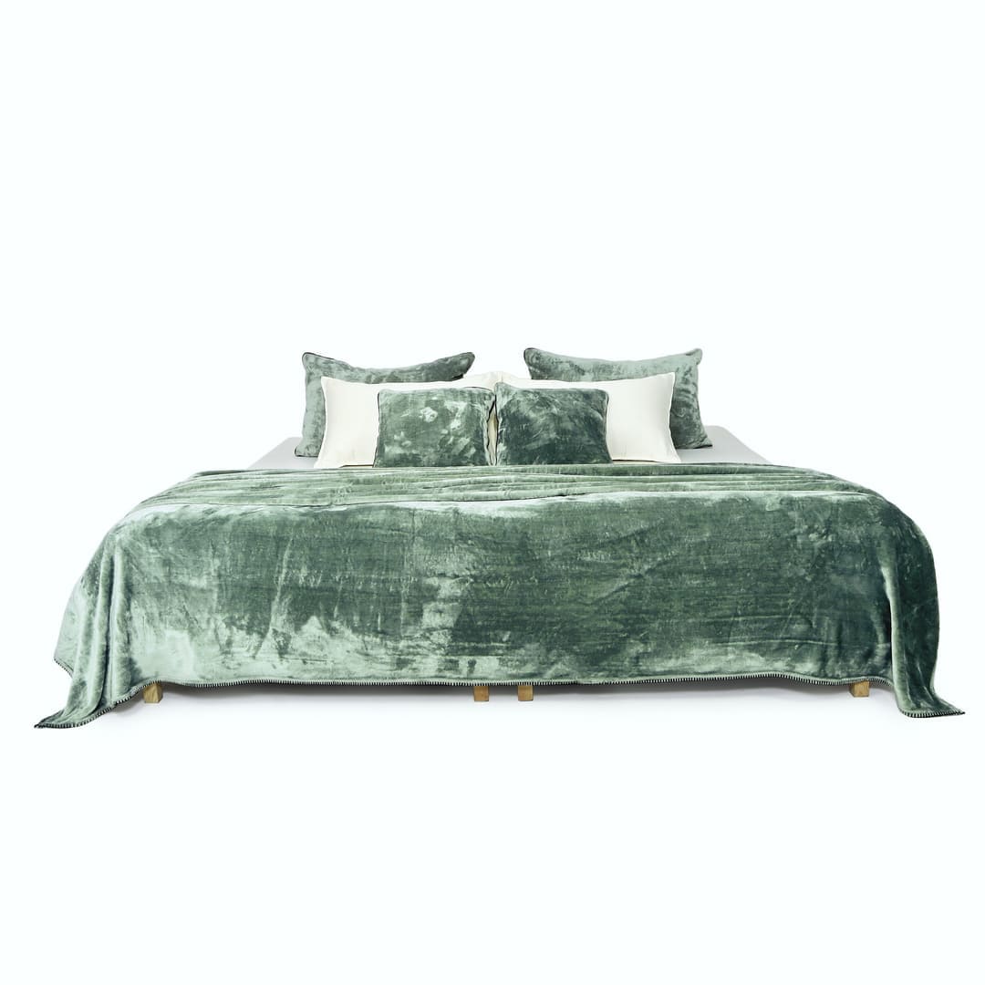 Zarf All-Season Premium AC Blanket With Two Cushion Covers - Eucalyptus