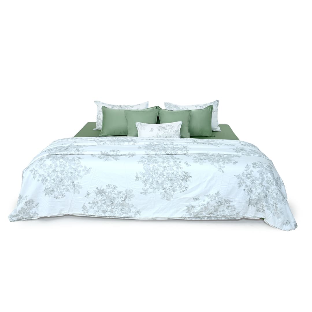 Zarf AC Comforter With 2 Pillow Cases and 1 Breakfast Pillow - Willow