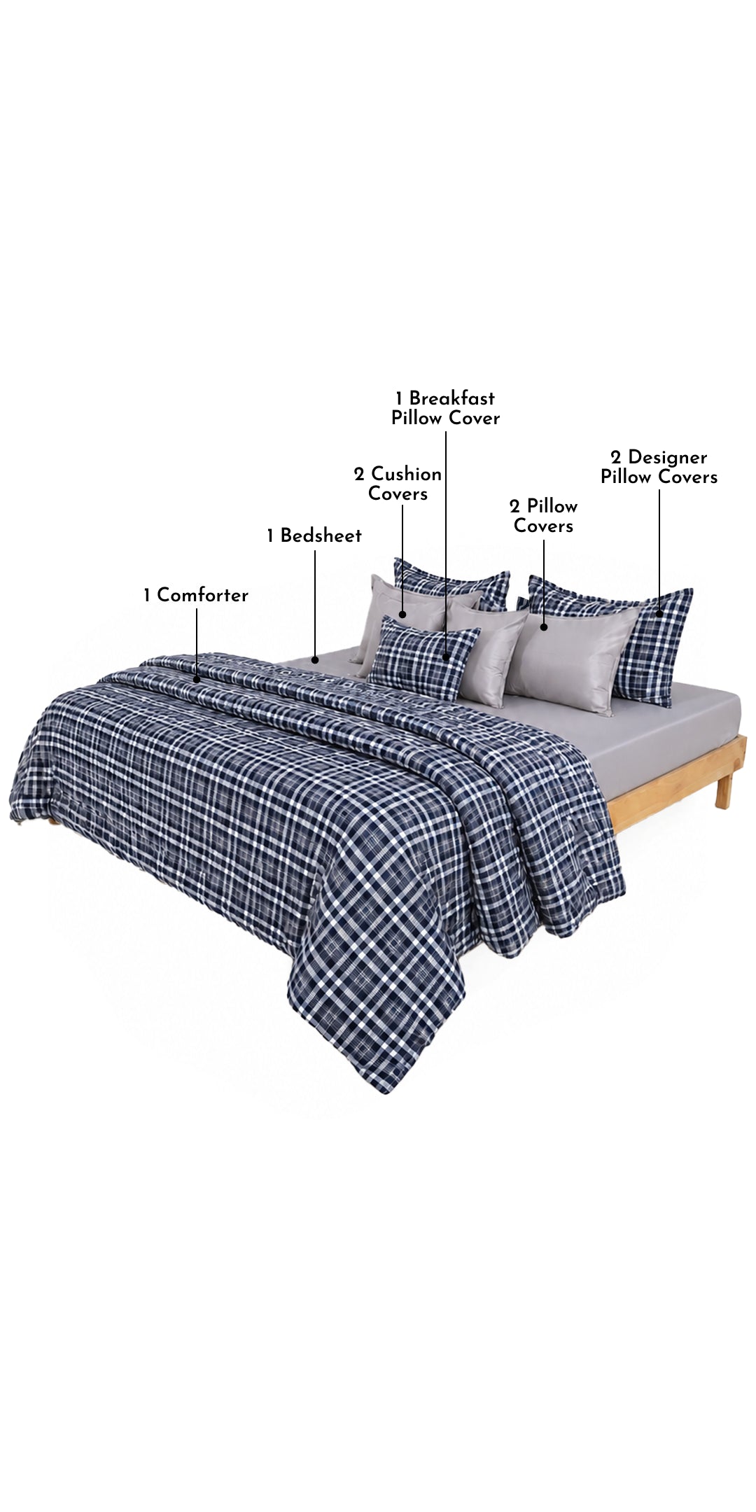 Zarf Linen Blend Bedding Set Of 9 - Beaumont