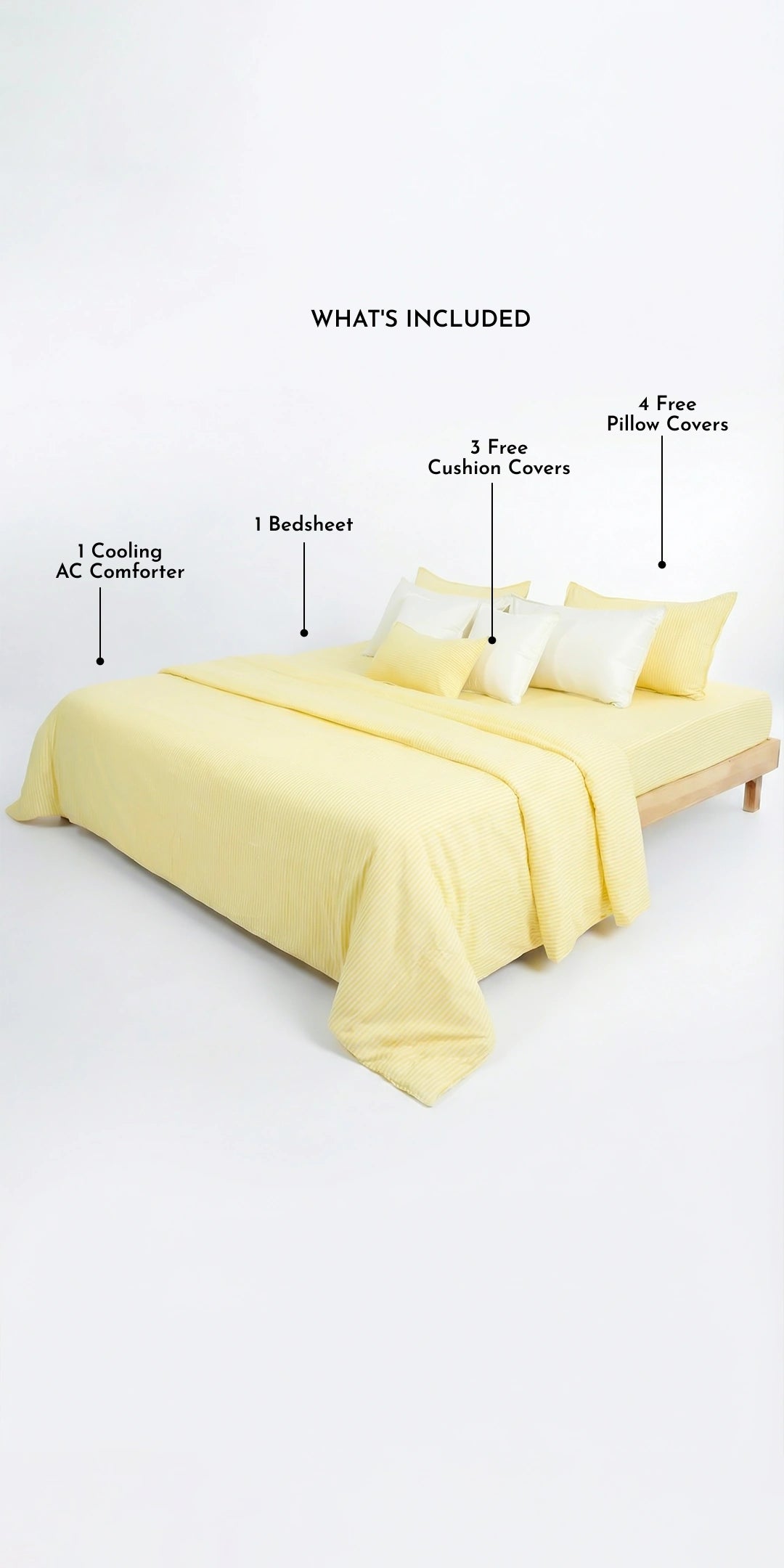 Zarf Linen Blend Bedding Set Of 9 - Limone