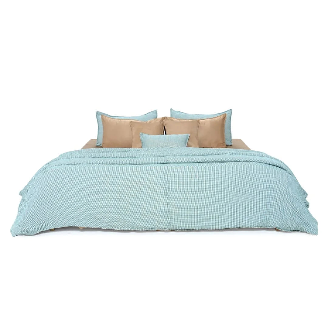 Linen Blend AC Comforter With 2 Pillow Cases and 1 Breakfast Pillow - Brume