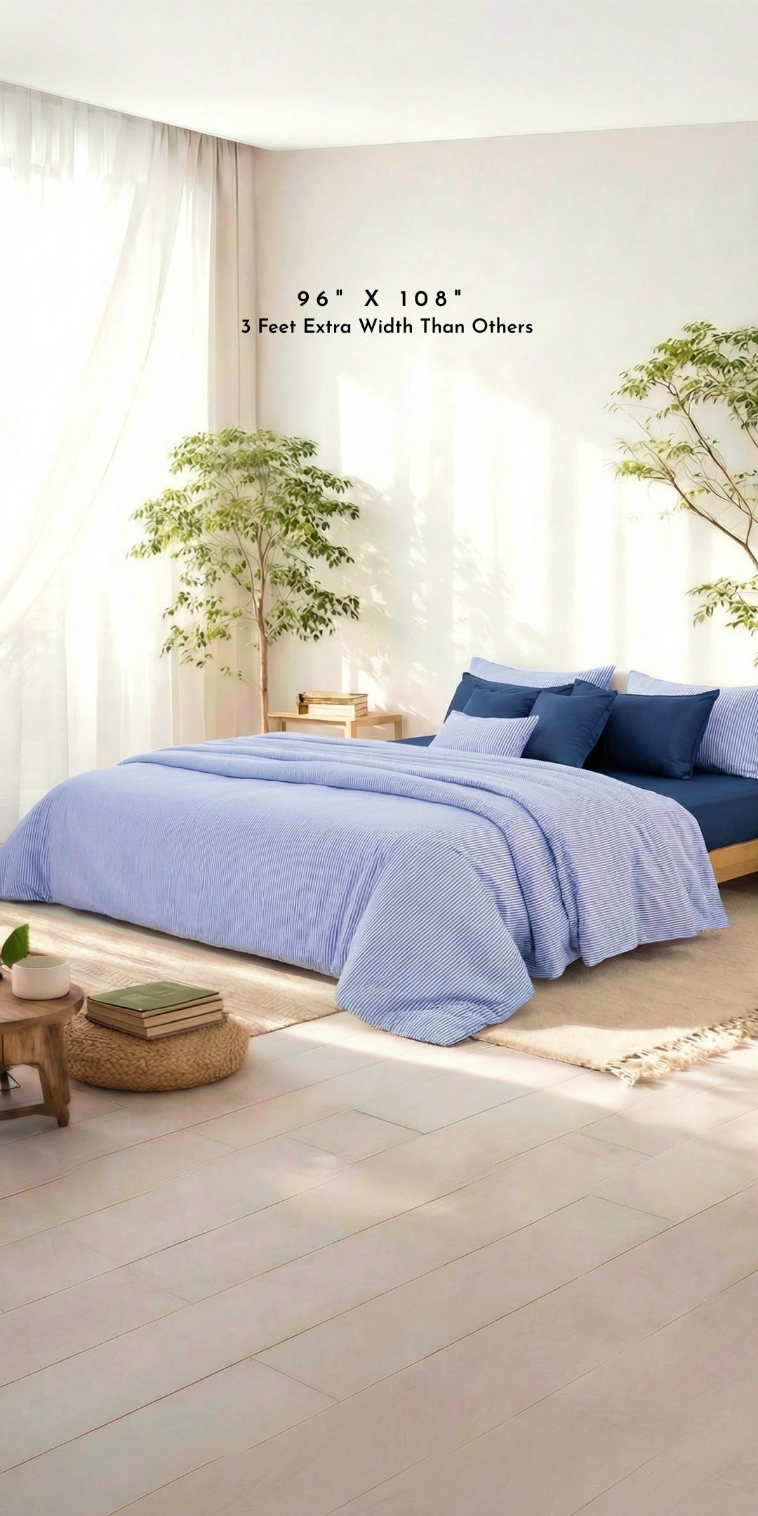 Linen Blend AC Comforter With 2 Pillow Cases and 1 Breakfast Pillow - Orin
